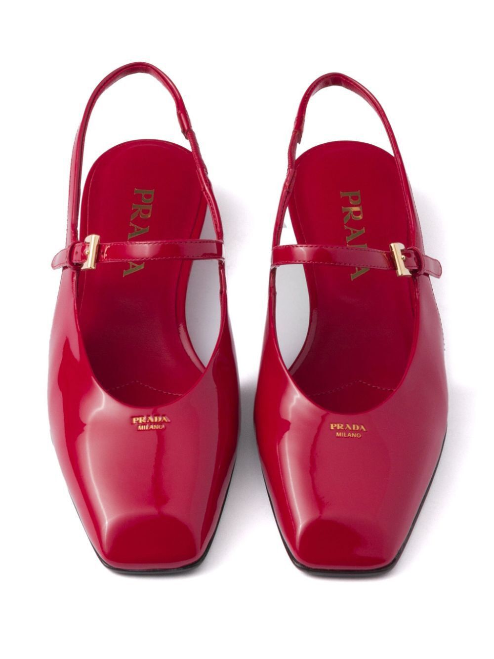 Prada PATENT LEATHER SLINGBACK BALLERINAS Size US 7 / IT 37 - 2 Thumbnail