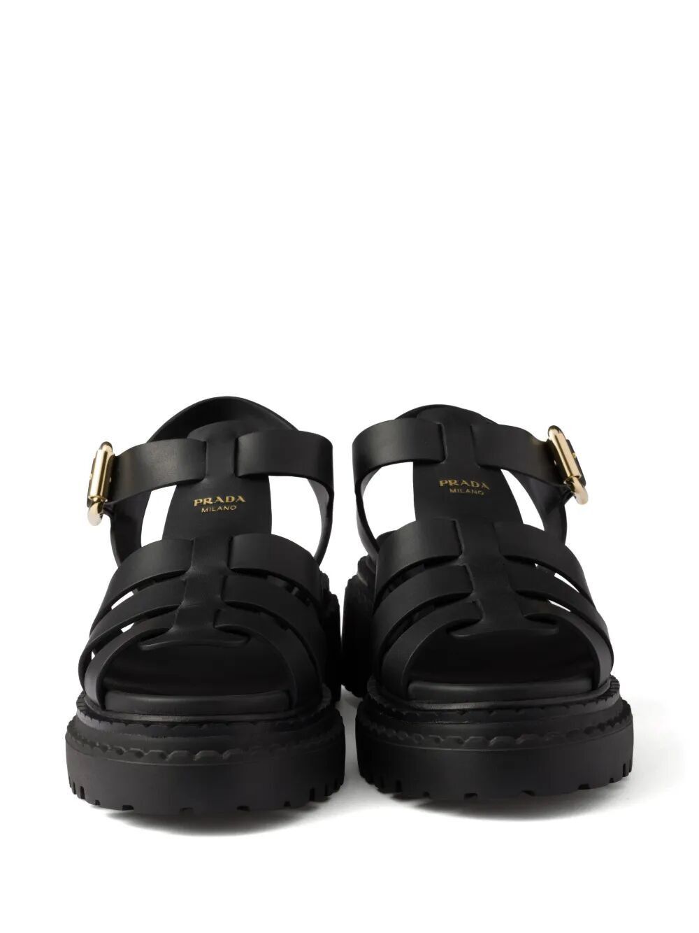 Prada FISHERMAN`S LEATHER FLATFORM SANDALS Size US 10 / IT 40 - 5 Thumbnail