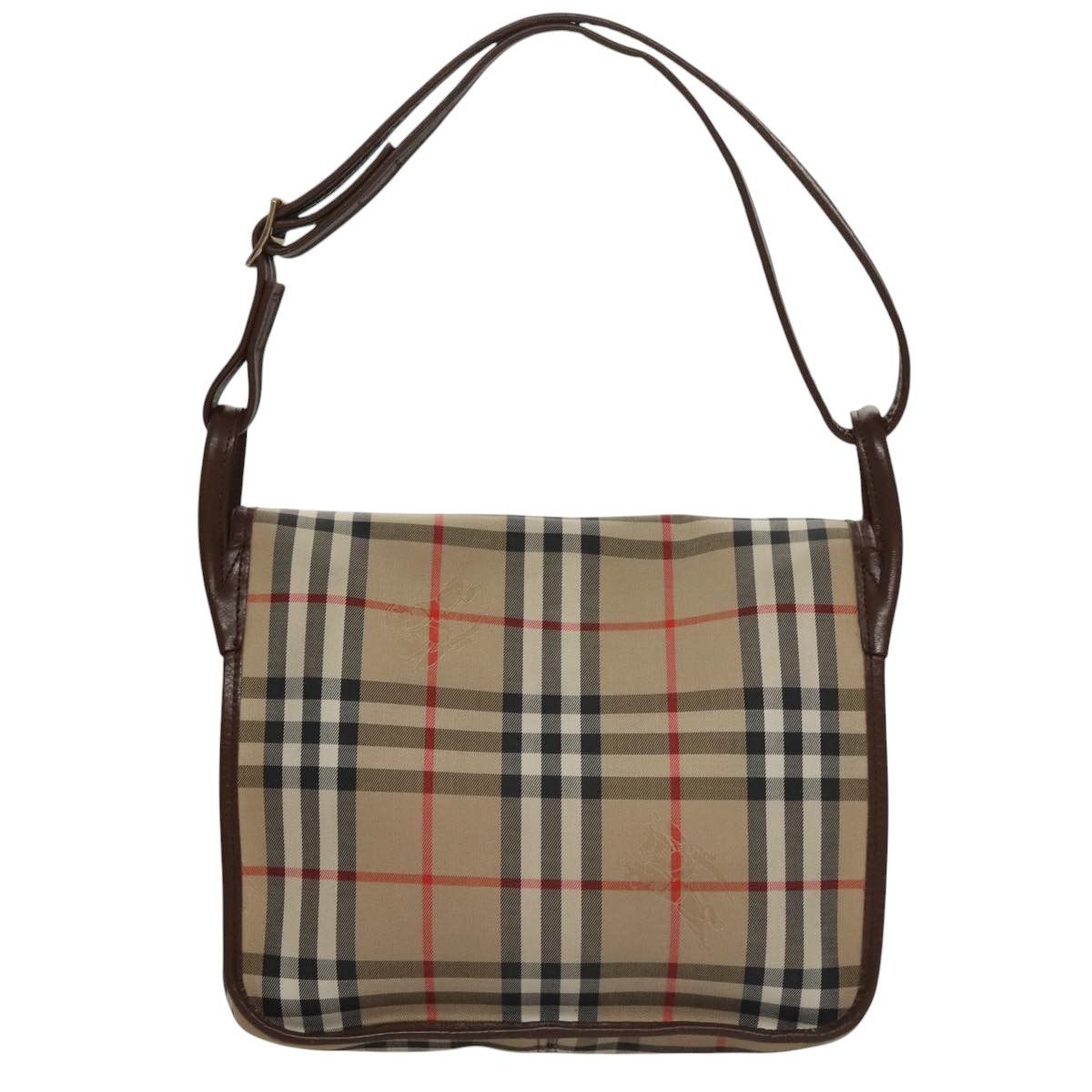 Burberry Nova Check Beige Canvas Shoulder Bag (Pre-Owned) Size ONE SIZE - 2 Thumbnail