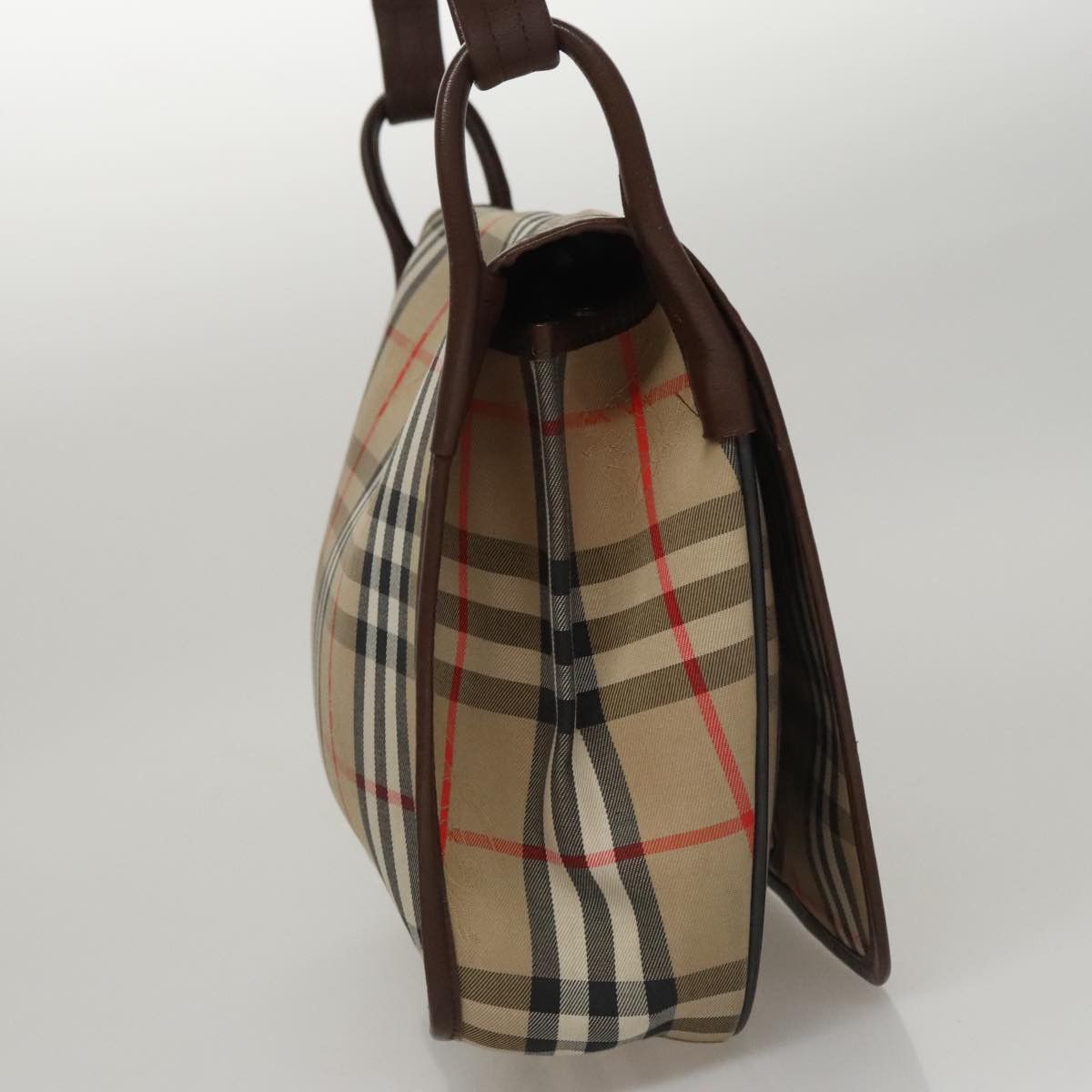 Burberry Nova Check Beige Canvas Shoulder Bag (Pre-Owned) Size ONE SIZE - 4 Thumbnail