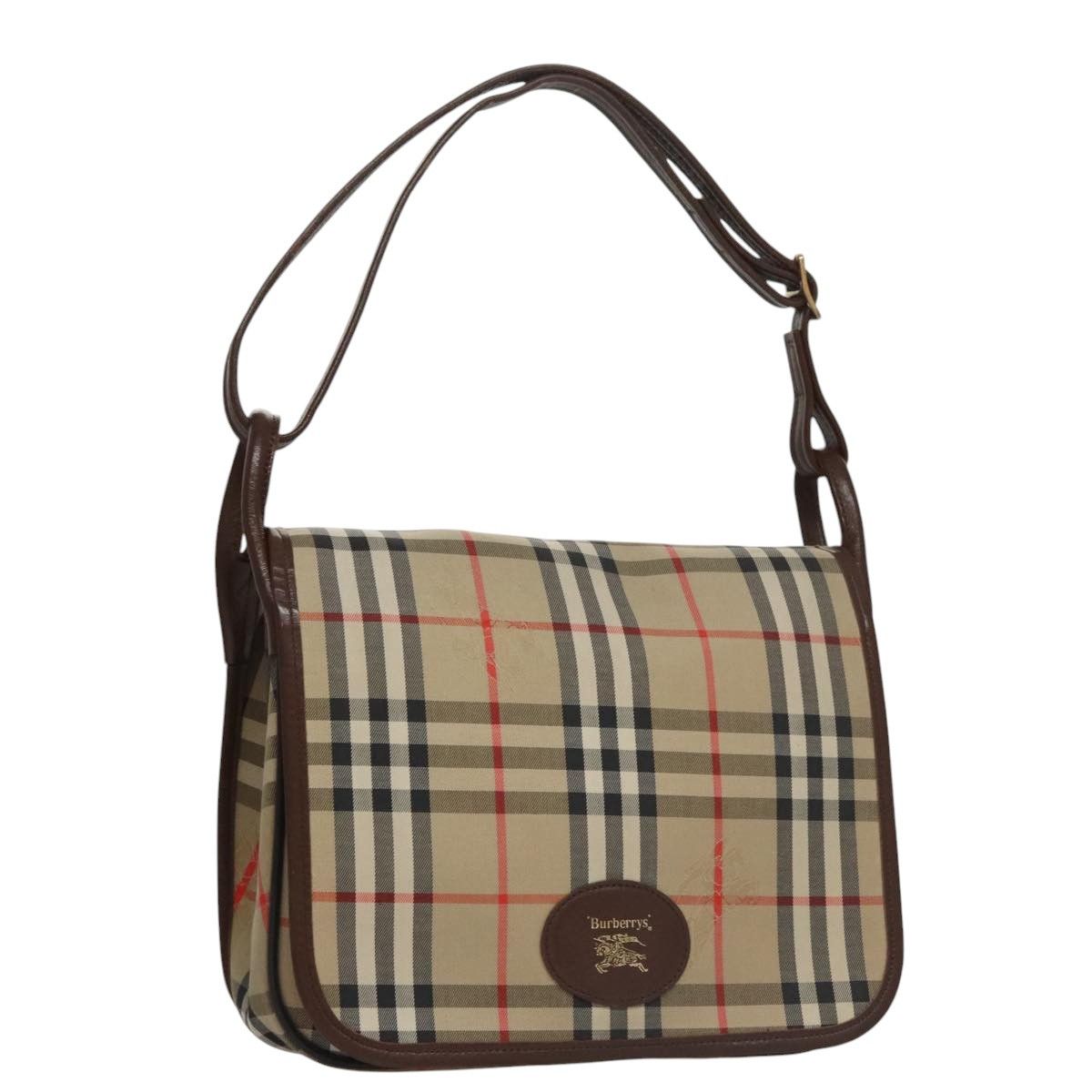 Burberry Nova Check Beige Canvas Shoulder Bag (Pre-Owned) Size ONE SIZE - 16 Thumbnail