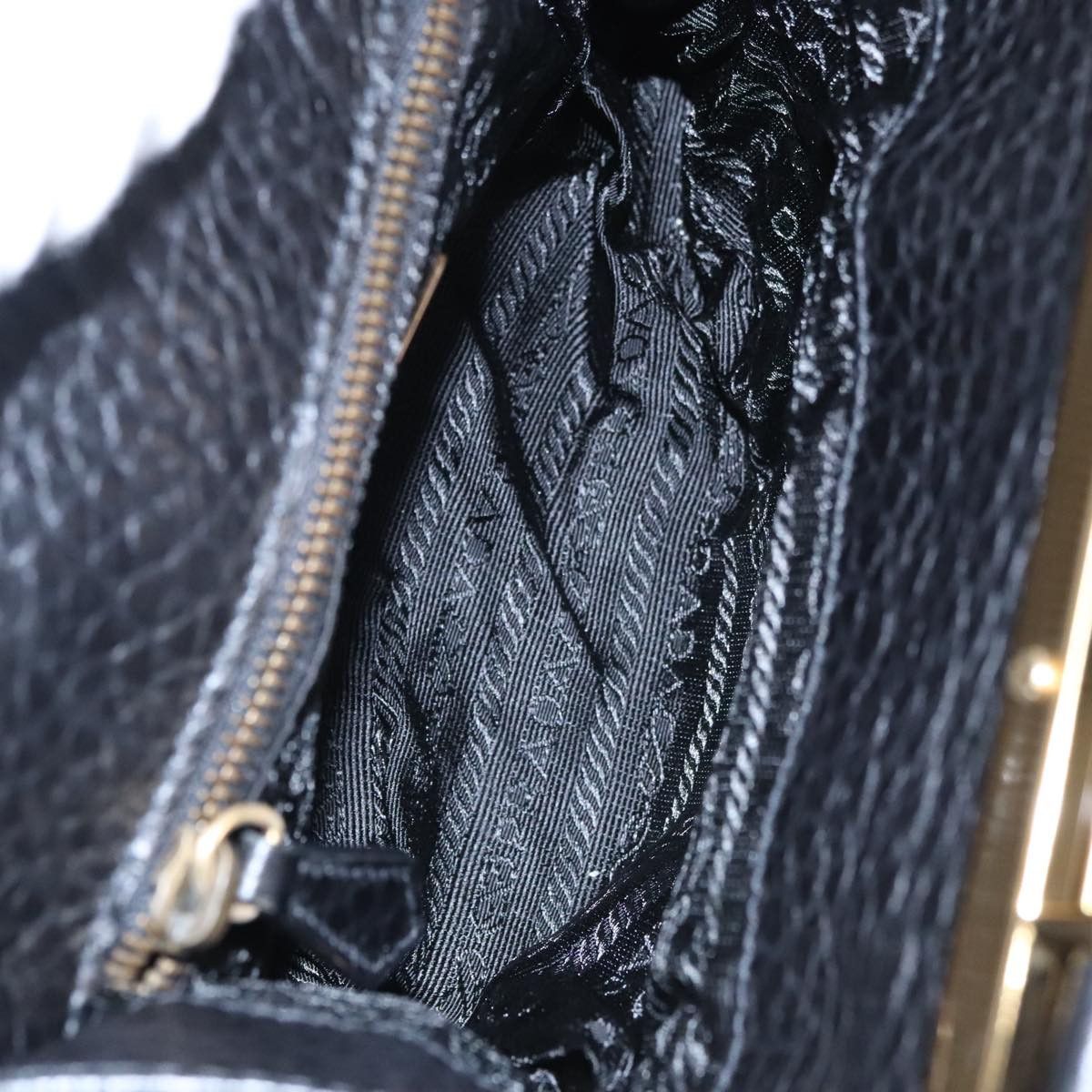 Prada Black Leather Handbag (Pre-Owned) Size ONE SIZE - 12 Thumbnail