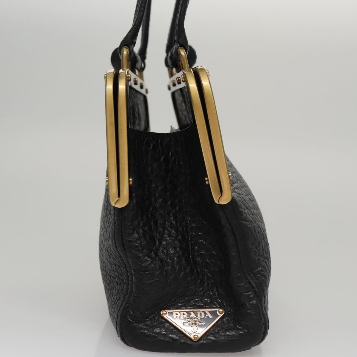 Prada Black Leather Handbag (Pre-Owned) Size ONE SIZE - 4 Thumbnail