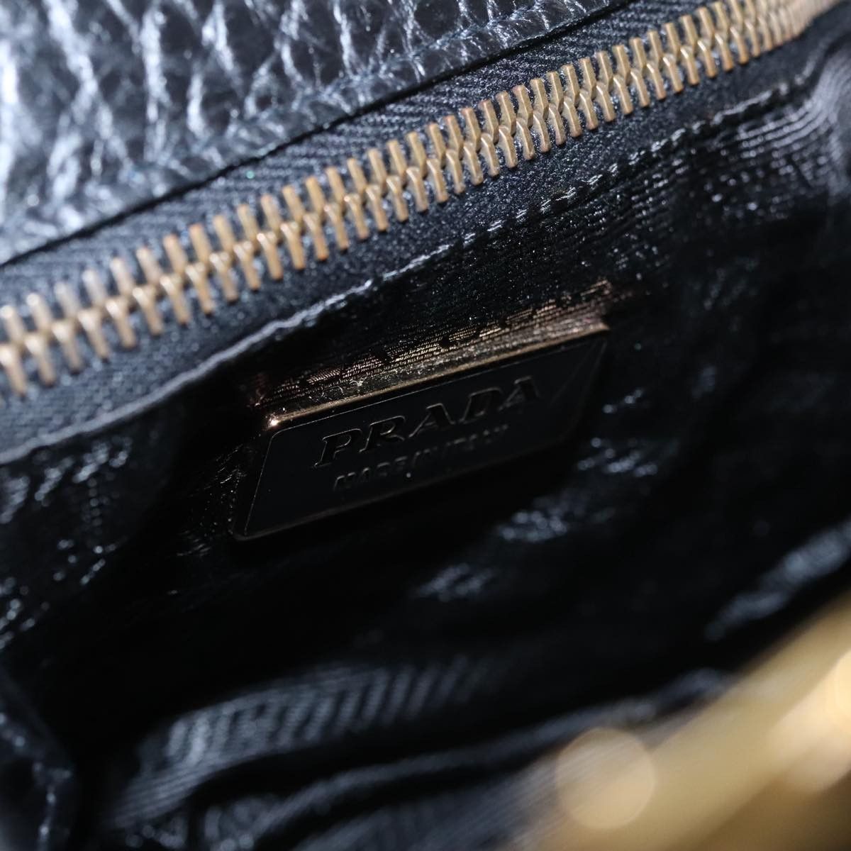 Prada Black Leather Handbag (Pre-Owned) Size ONE SIZE - 11 Thumbnail