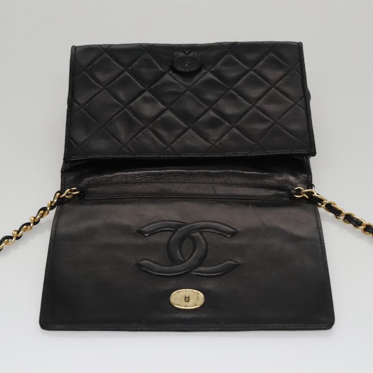 Chanel Full Flap Black Leather Shoulder Bag (Pre-Owned) Size ONE SIZE - 12 Thumbnail