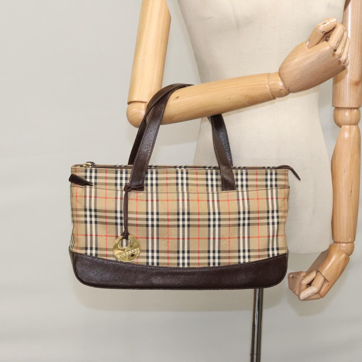 Burberry Nova Check Beige Canvas Handbag (Pre-Owned) Size ONE SIZE - 14 Thumbnail