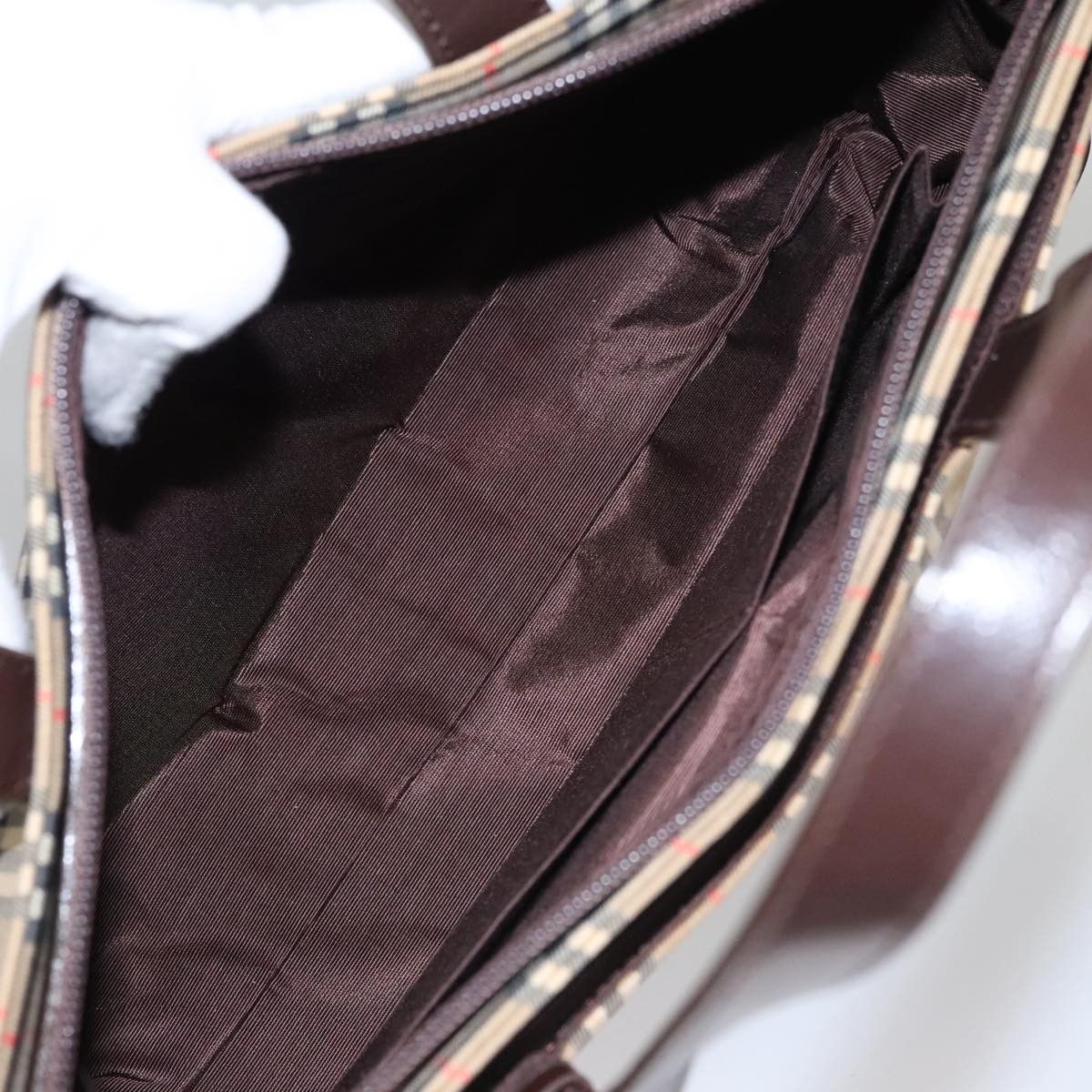Burberry Nova Check Beige Canvas Handbag (Pre-Owned) Size ONE SIZE - 12 Thumbnail