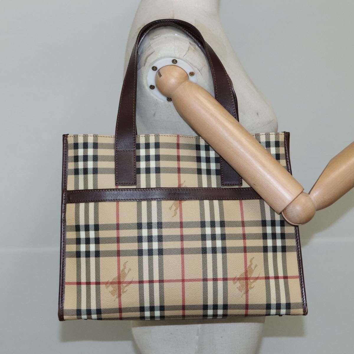Burberry Haymarket Beige Canvas Handbag (Pre-Owned) Size ONE SIZE - 15 Thumbnail