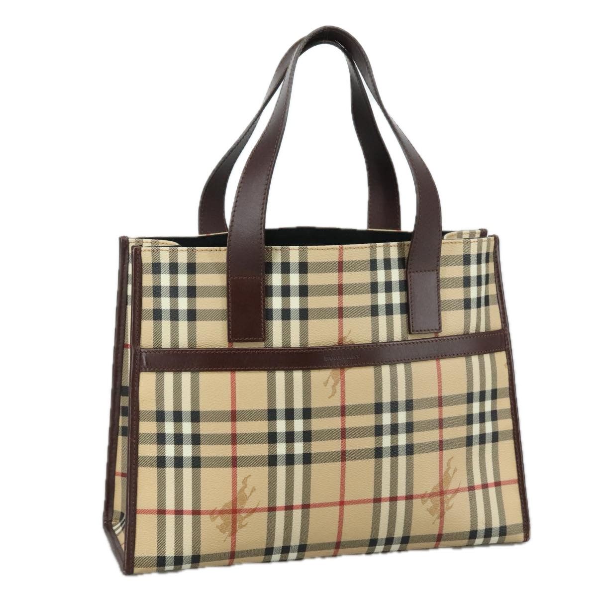 Burberry Haymarket Beige Canvas Handbag (Pre-Owned) Size ONE SIZE - 16 Thumbnail