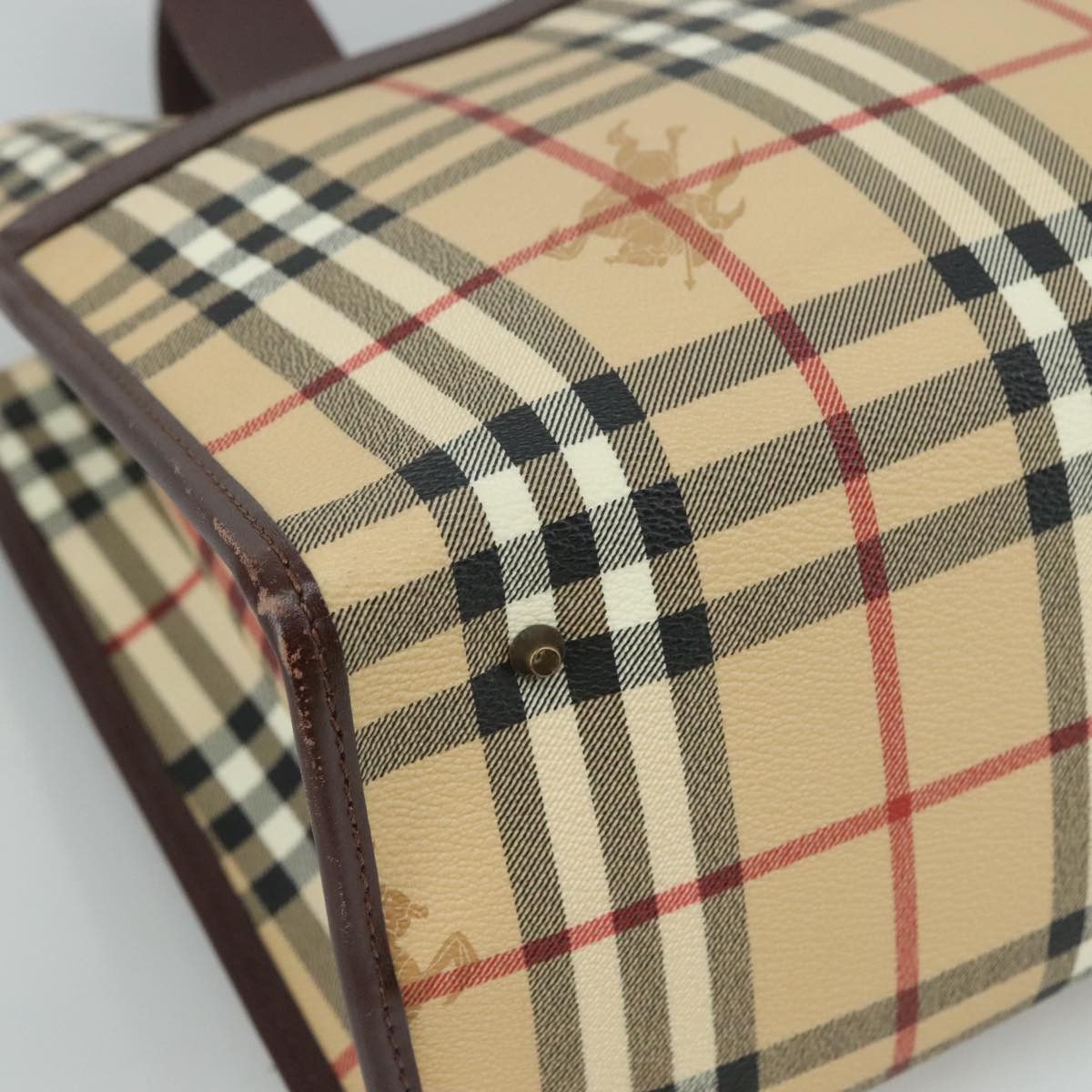 Burberry Haymarket Beige Canvas Handbag (Pre-Owned) Size ONE SIZE - 8 Thumbnail
