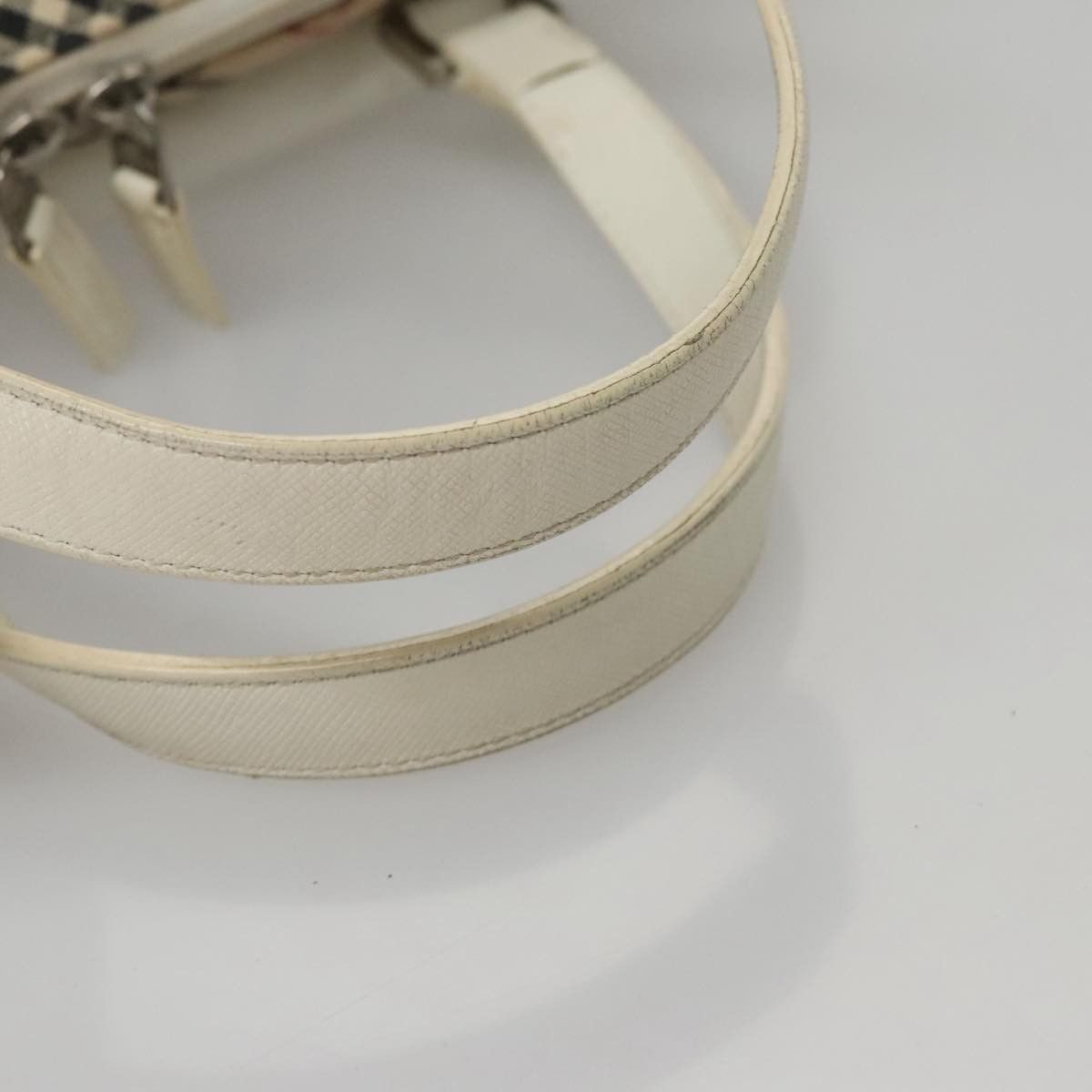 Nova Check Beige Canvas Handbag (Pre-Owned)