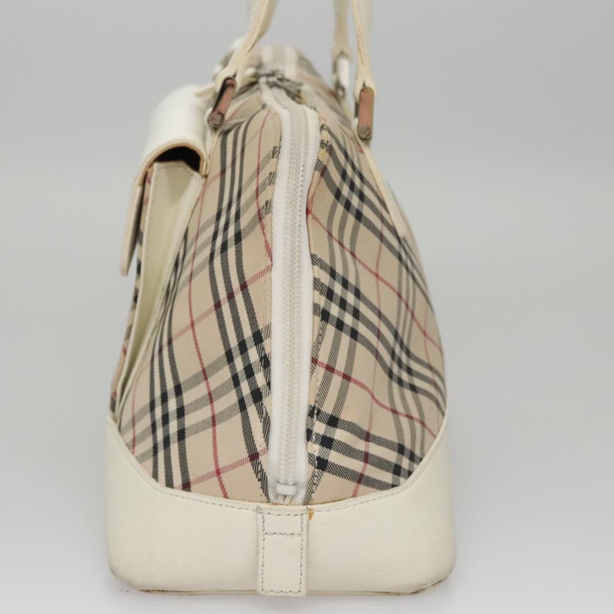 Nova Check Beige Canvas Handbag (Pre-Owned)