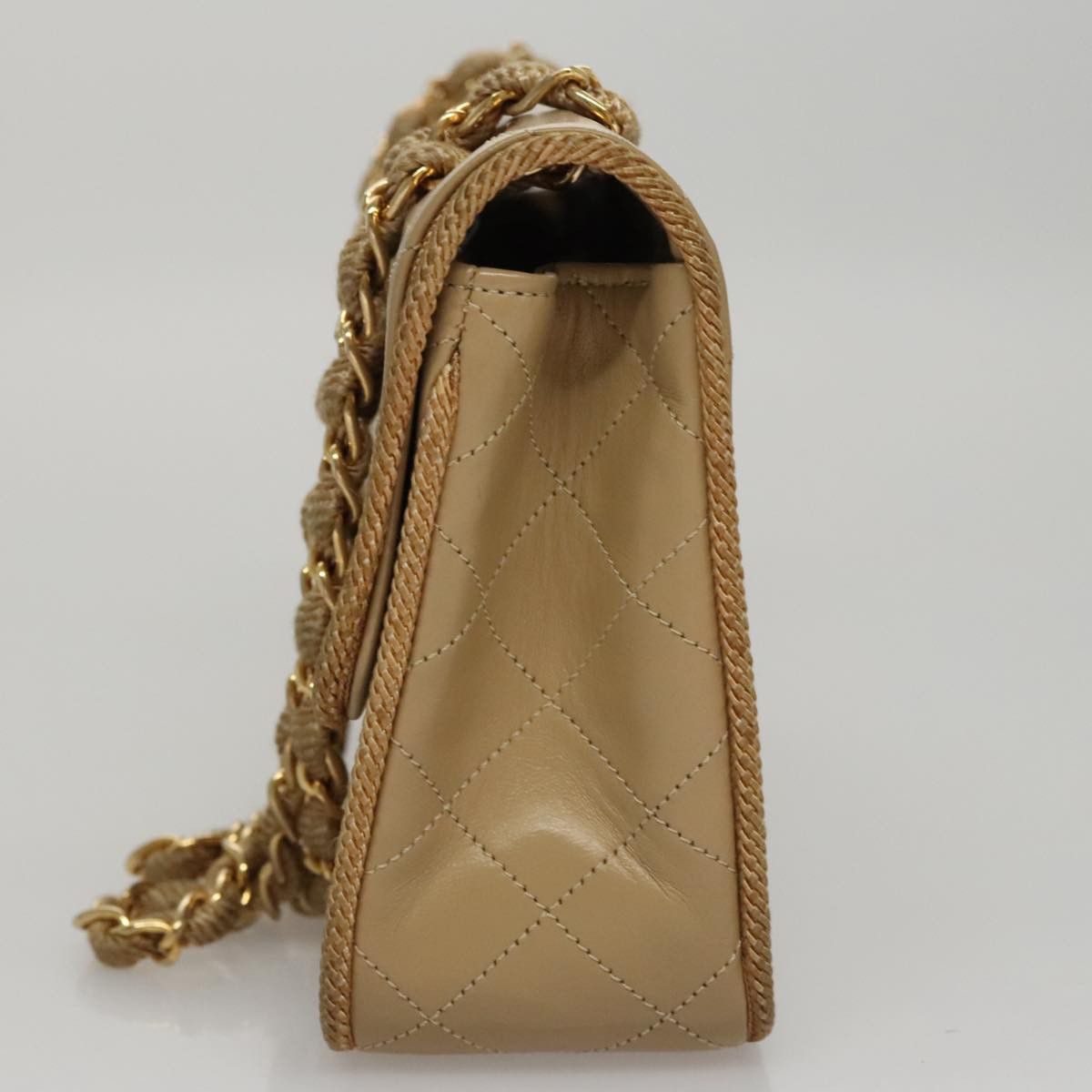Chanel Single Flap Beige Calfskin Shoulder Bag (Pre-Owned) Size ONE SIZE - 3 Thumbnail