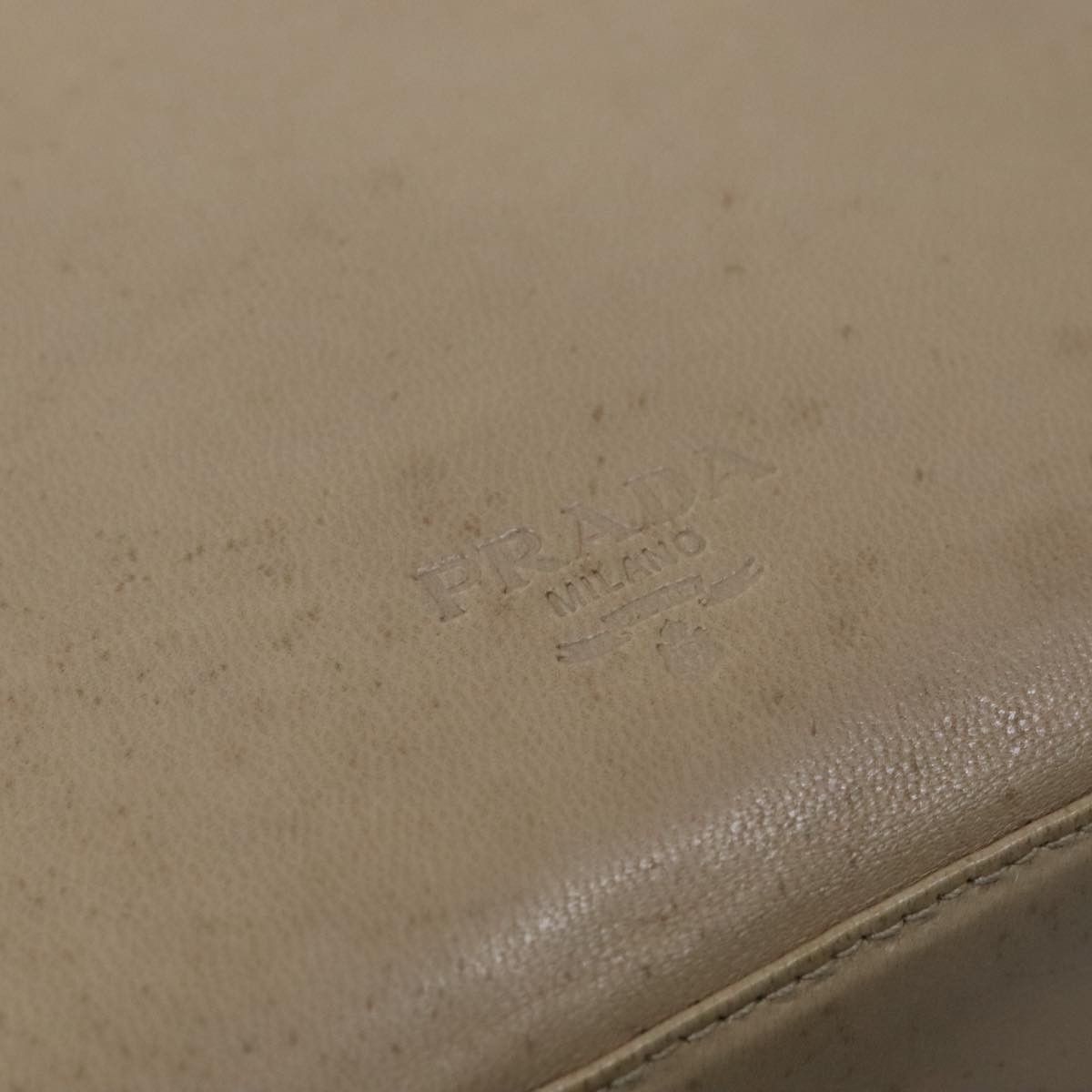 Prada Beige Leather Shoulder Bag (Pre-Owned) Size ONE SIZE - 11 Thumbnail