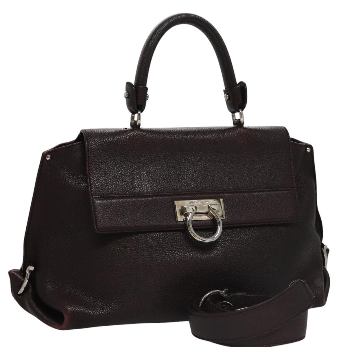Salvatore Ferragamo Sofia Burgundy Leather Handbag (Pre-Owned) Size ONE SIZE - 15 Thumbnail