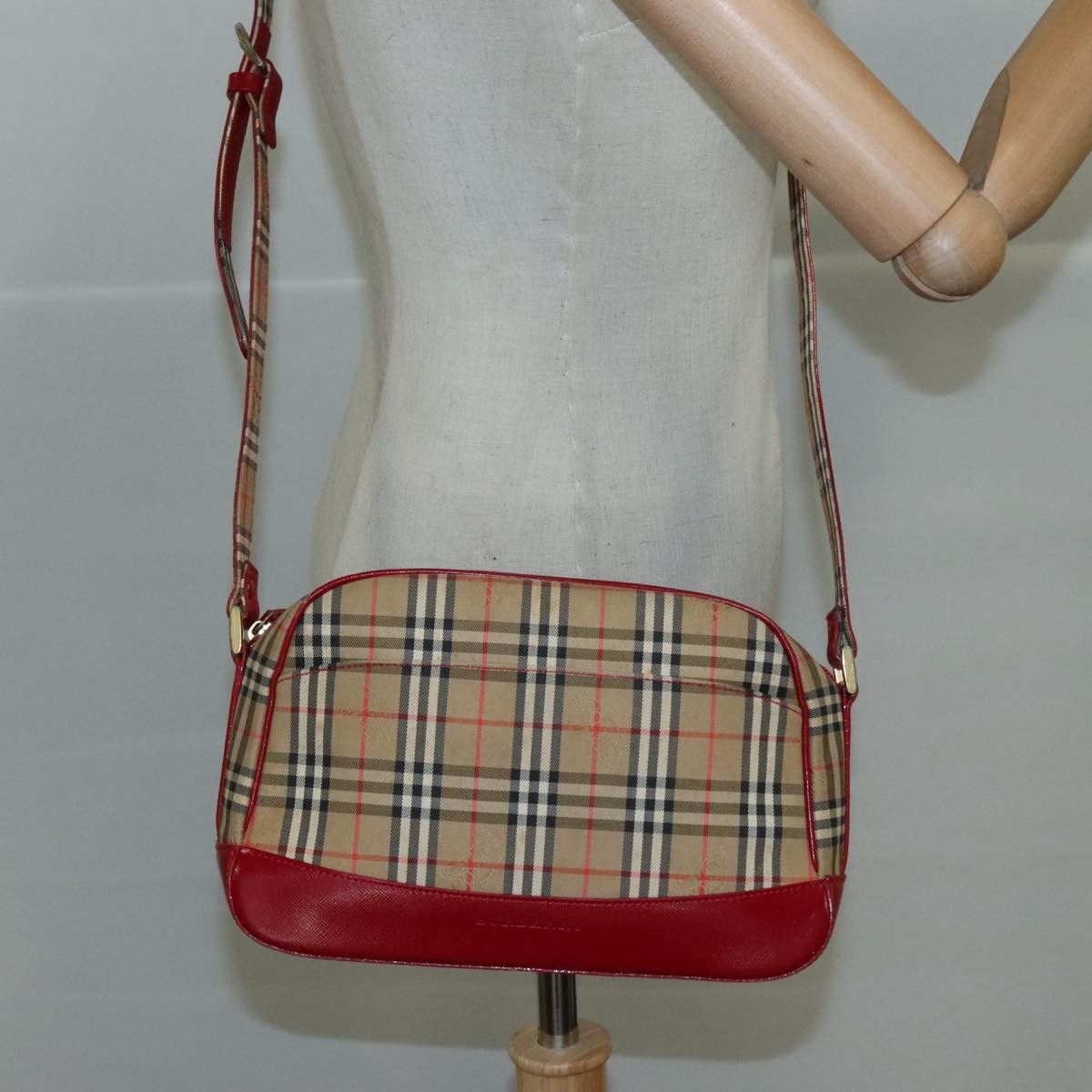 Burberry Nova Check Beige Canvas Shoulder Bag (Pre-Owned) Size ONE SIZE - 14 Thumbnail