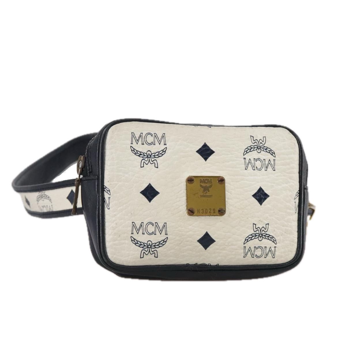 MCM Visetos White Canvas Shoulder Bag (Pre-Owned) Size ONE SIZE - 17 Thumbnail