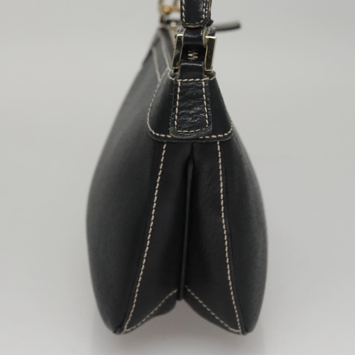 Salvatore Ferragamo Gancini Black Leather Shoulder Bag (Pre-Owned) Size ONE SIZE - 3 Thumbnail