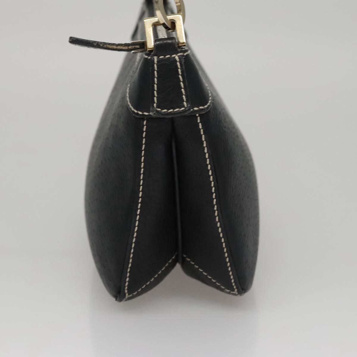 Salvatore Ferragamo Gancini Black Leather Shoulder Bag (Pre-Owned) Size ONE SIZE - 4 Thumbnail