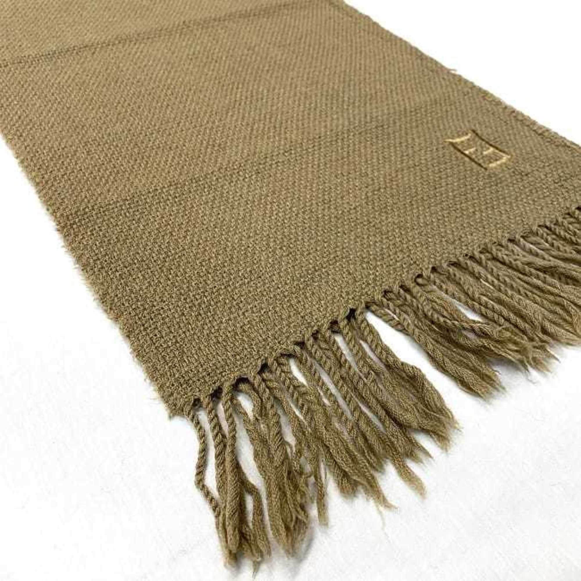 Fendi Fendi scarf ec-21940 beige wool 100% FENDI stole shawl for women chic embroidery Size ONE SIZE - 6 Thumbnail