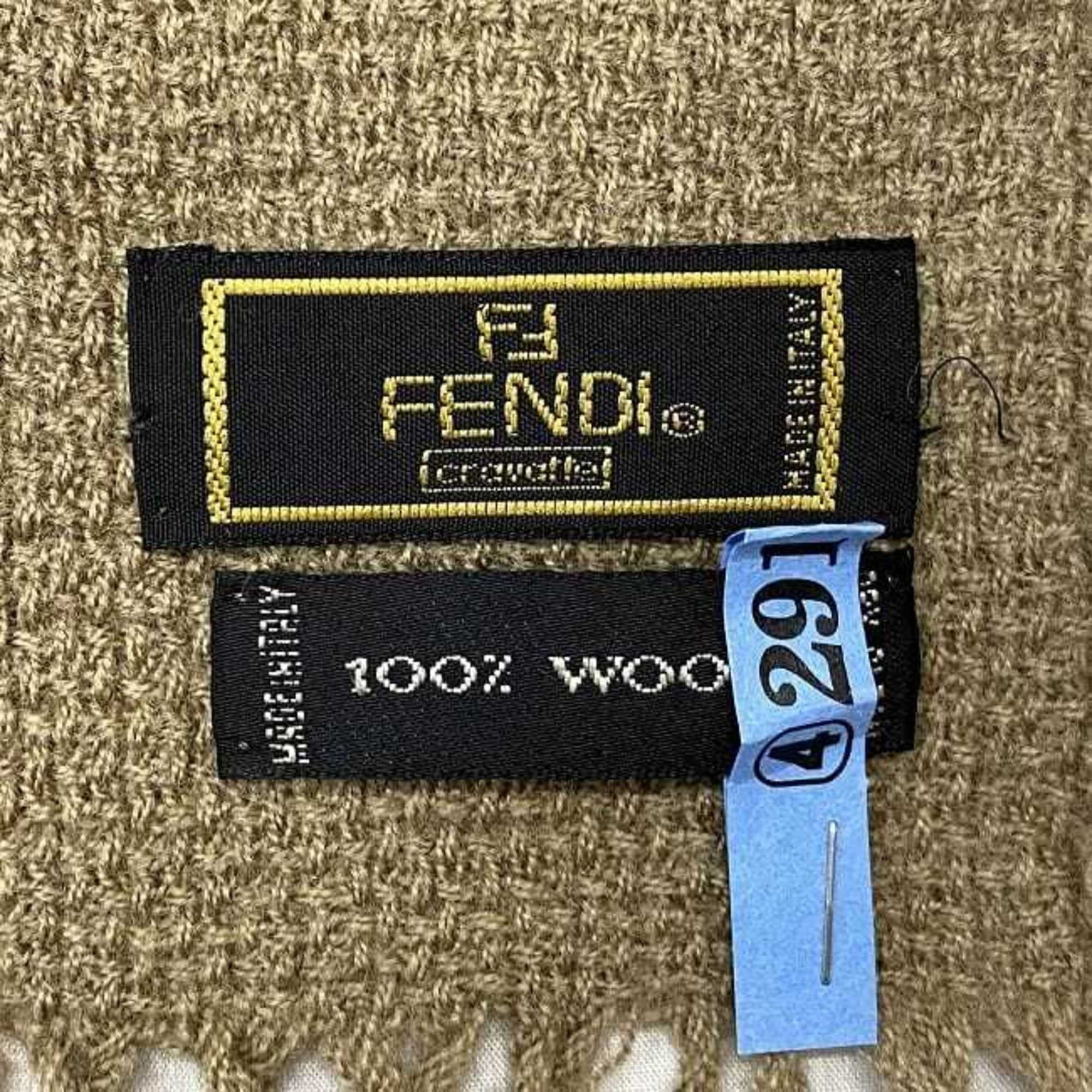 Fendi Fendi scarf ec-21940 beige wool 100% FENDI stole shawl for women chic embroidery Size ONE SIZE - 8 Thumbnail