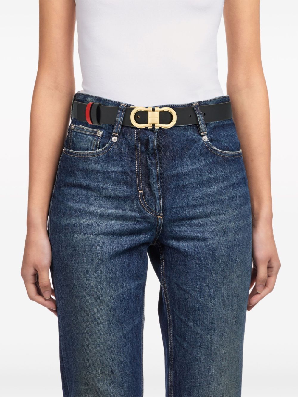 Salvatore Ferragamo SMOOTH LEATHER REVERSIBLE GANCINI BELT Size ONE SIZE - 2 Thumbnail