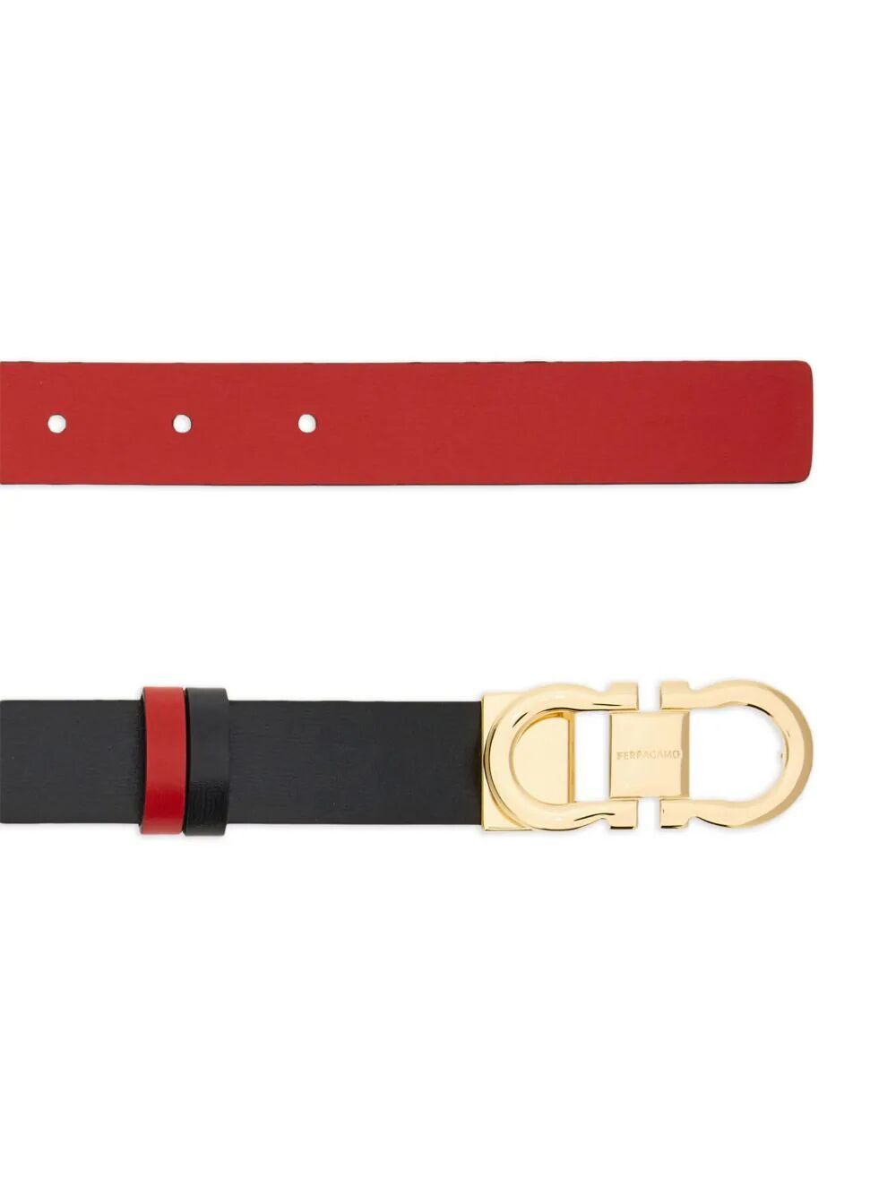 Salvatore Ferragamo SMOOTH LEATHER REVERSIBLE GANCINI BELT Size ONE SIZE - 3 Thumbnail