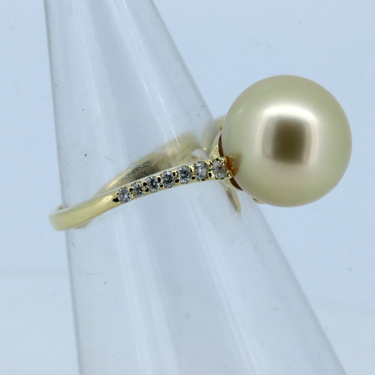Other LuxUness Au750 Pearl Diamond Ring Leather Ring Size ONE SIZE - 2 Thumbnail