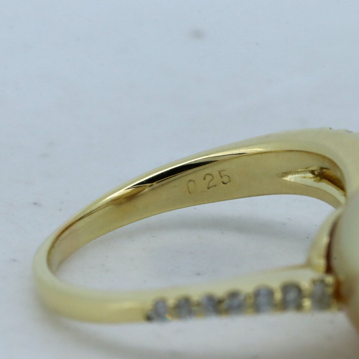 Other LuxUness Au750 Pearl Diamond Ring Leather Ring Size ONE SIZE - 5 Thumbnail