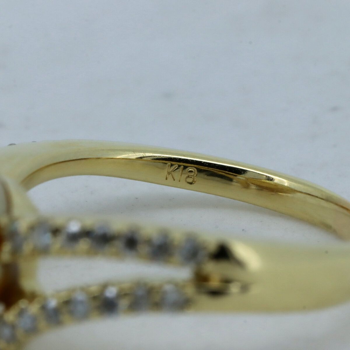 Other LuxUness Au750 Pearl Diamond Ring Leather Ring Size ONE SIZE - 4 Thumbnail