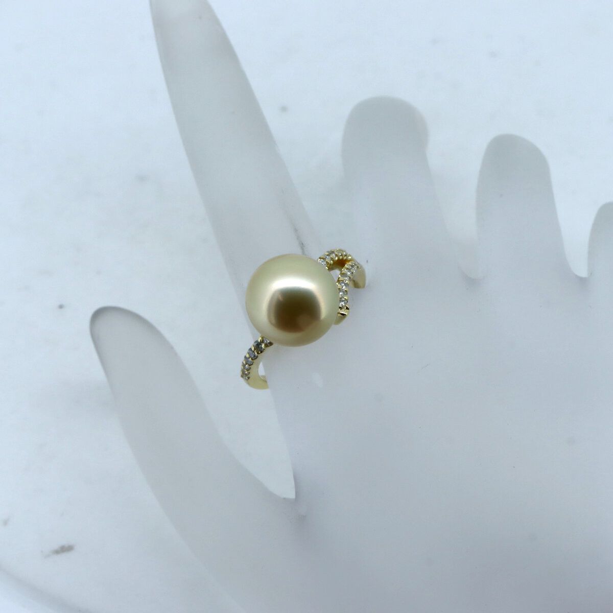 Other LuxUness Au750 Pearl Diamond Ring Leather Ring Size ONE SIZE - 7 Thumbnail
