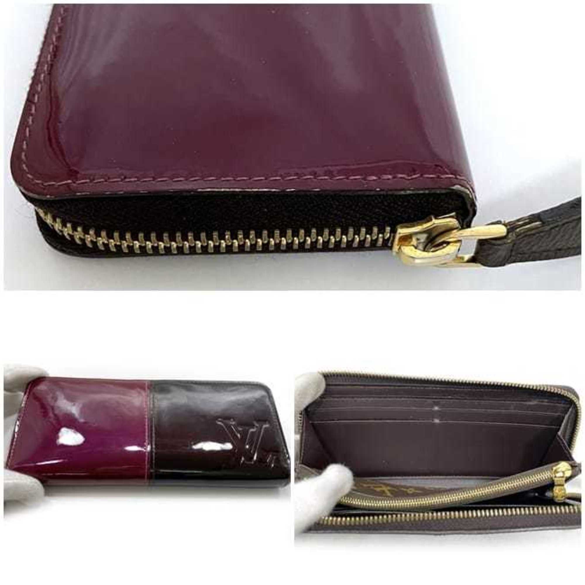 Louis Vuitton Louis Vuitton Wallet Portefeuille Miroir f-22001 Bordeaux Brown Magenta Amaranth Vernis Monogram M64403 Round Long Patent Leather Canvas LOUIS VUITTON Bicolor Size ONE SIZE - 9 Thumbnail