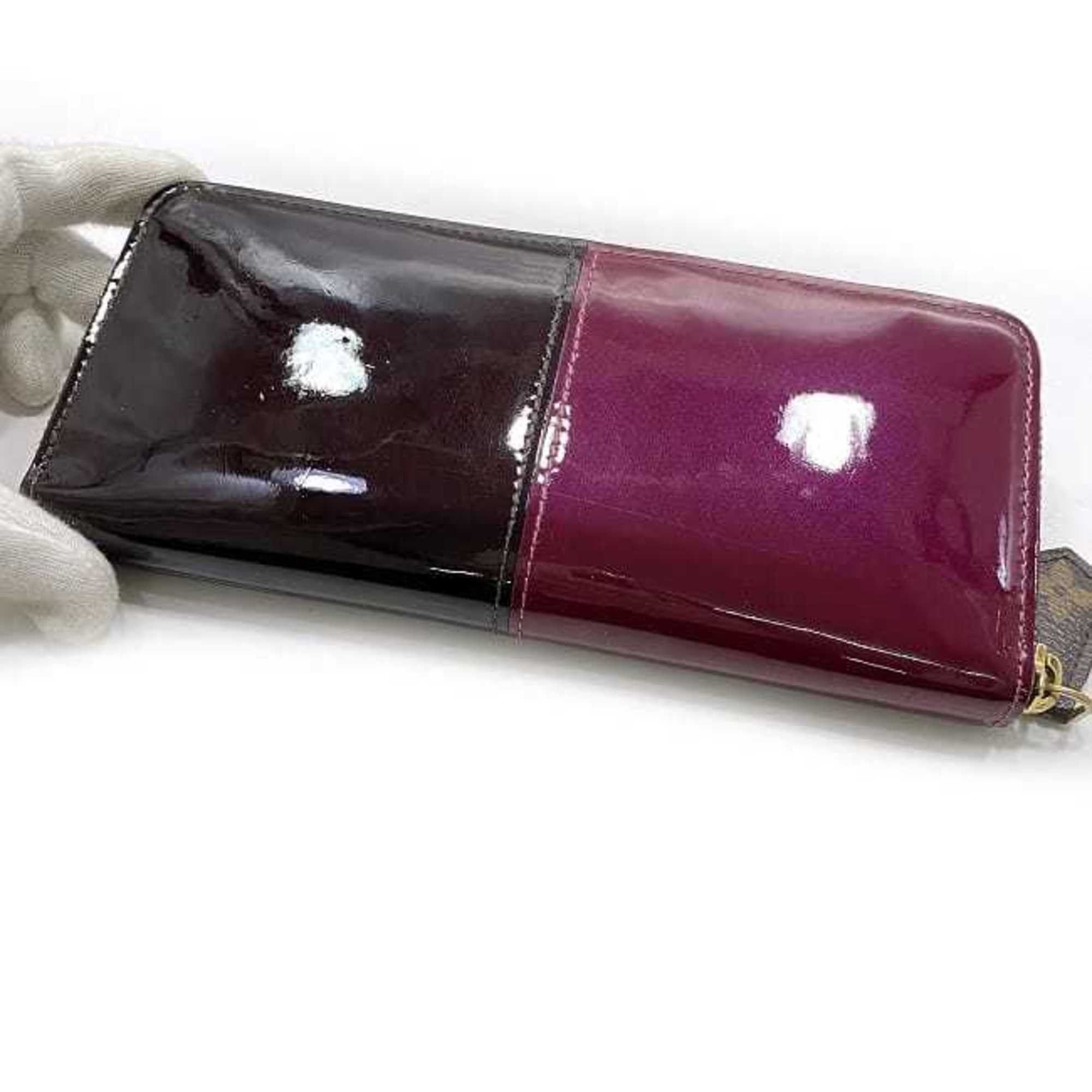 Louis Vuitton Louis Vuitton Wallet Portefeuille Miroir f-22001 Bordeaux Brown Magenta Amaranth Vernis Monogram M64403 Round Long Patent Leather Canvas LOUIS VUITTON Bicolor Size ONE SIZE - 6 Thumbnail