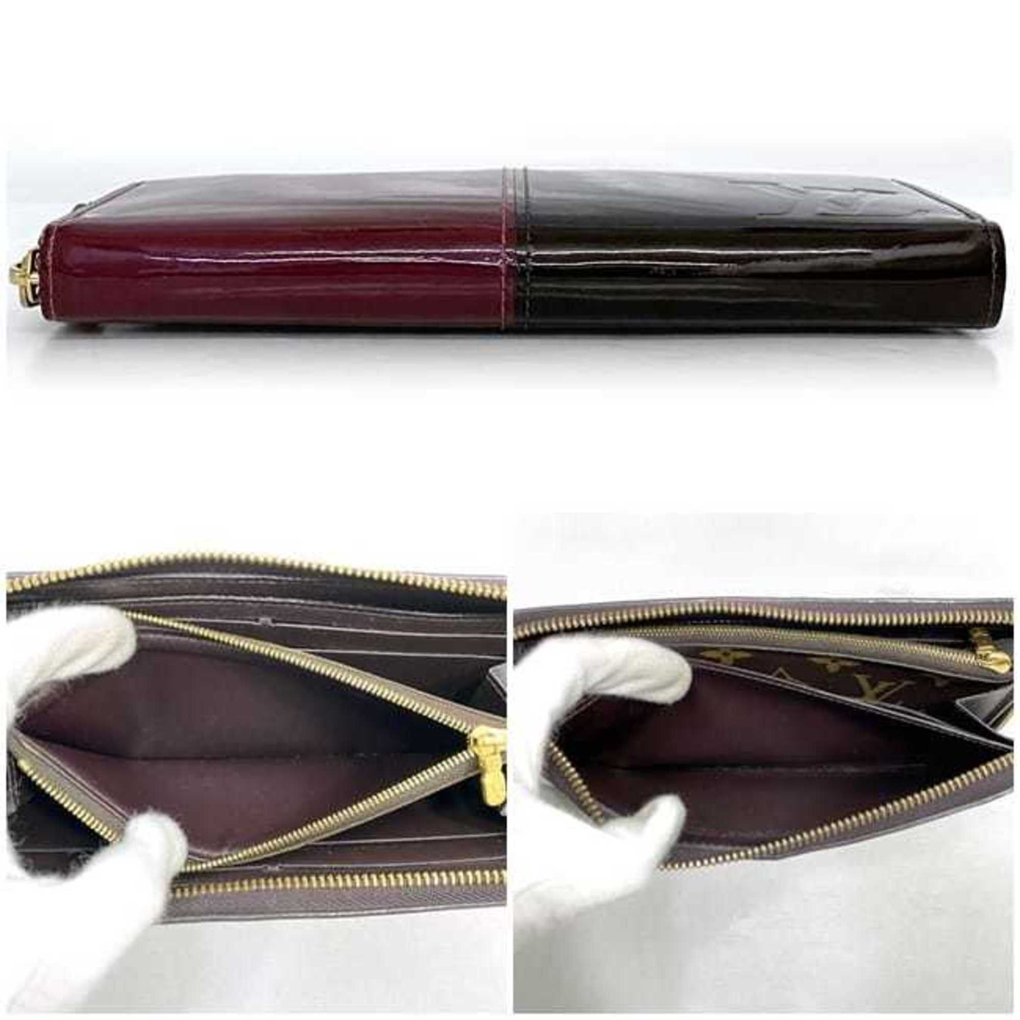 Louis Vuitton Louis Vuitton Wallet Portefeuille Miroir f-22001 Bordeaux Brown Magenta Amaranth Vernis Monogram M64403 Round Long Patent Leather Canvas LOUIS VUITTON Bicolor Size ONE SIZE - 8 Thumbnail