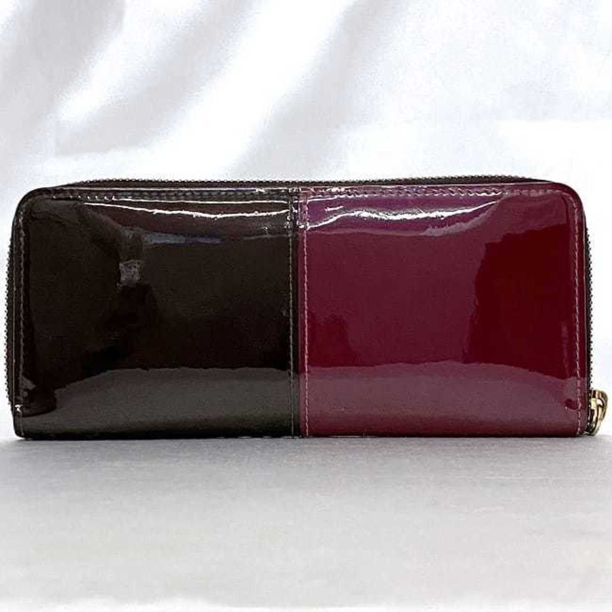 Louis Vuitton Louis Vuitton Wallet Portefeuille Miroir f-22001 Bordeaux Brown Magenta Amaranth Vernis Monogram M64403 Round Long Patent Leather Canvas LOUIS VUITTON Bicolor Size ONE SIZE - 3 Thumbnail