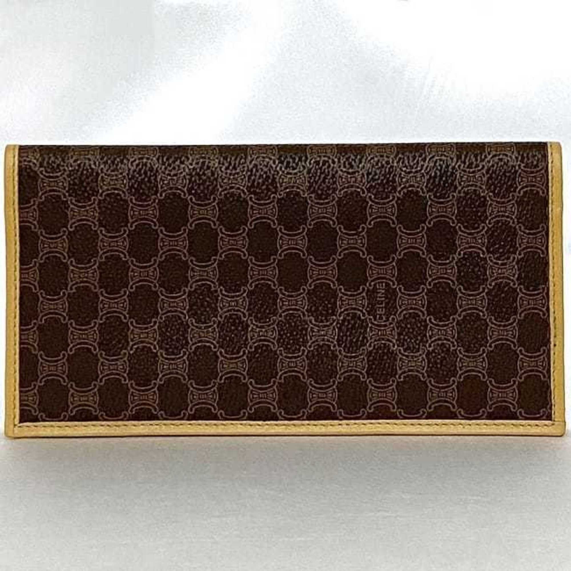 Celine Celine Bi-fold Long Wallet ec-21979 Brown Beige Macadam Billfold PVC Leather M13 CELINE Women's Men's Unisex Size ONE SIZE - 3 Thumbnail