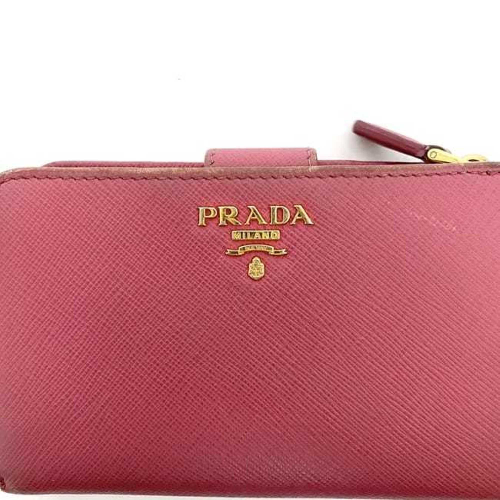 Prada Prada Bi-fold Wallet ec-22190 Pink 1ML225 Saffiano Leather 230 A PRADA Compact Women's Size ONE SIZE - 7 Thumbnail
