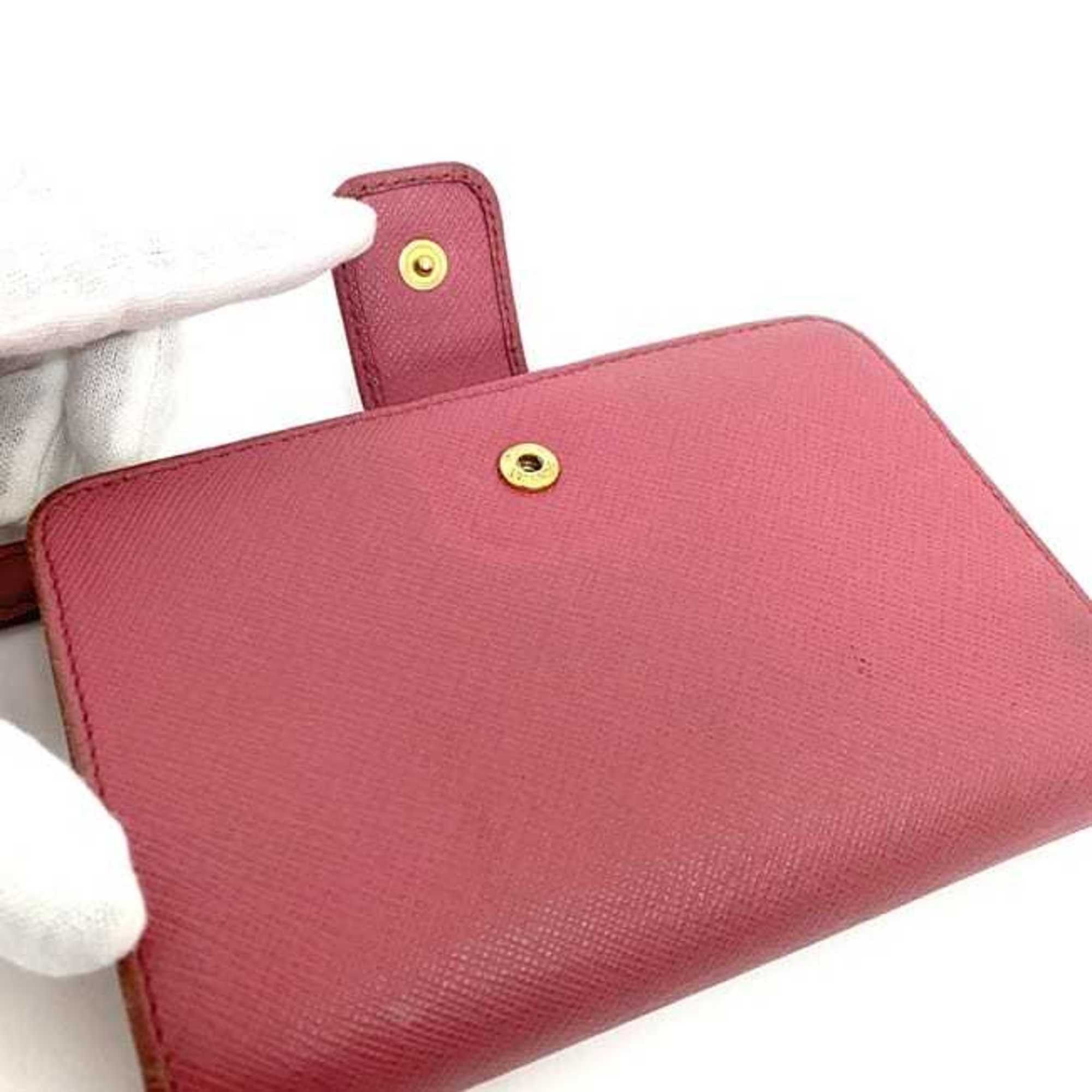 Prada Prada Bi-fold Wallet ec-22190 Pink 1ML225 Saffiano Leather 230 A PRADA Compact Women's Size ONE SIZE - 9 Thumbnail