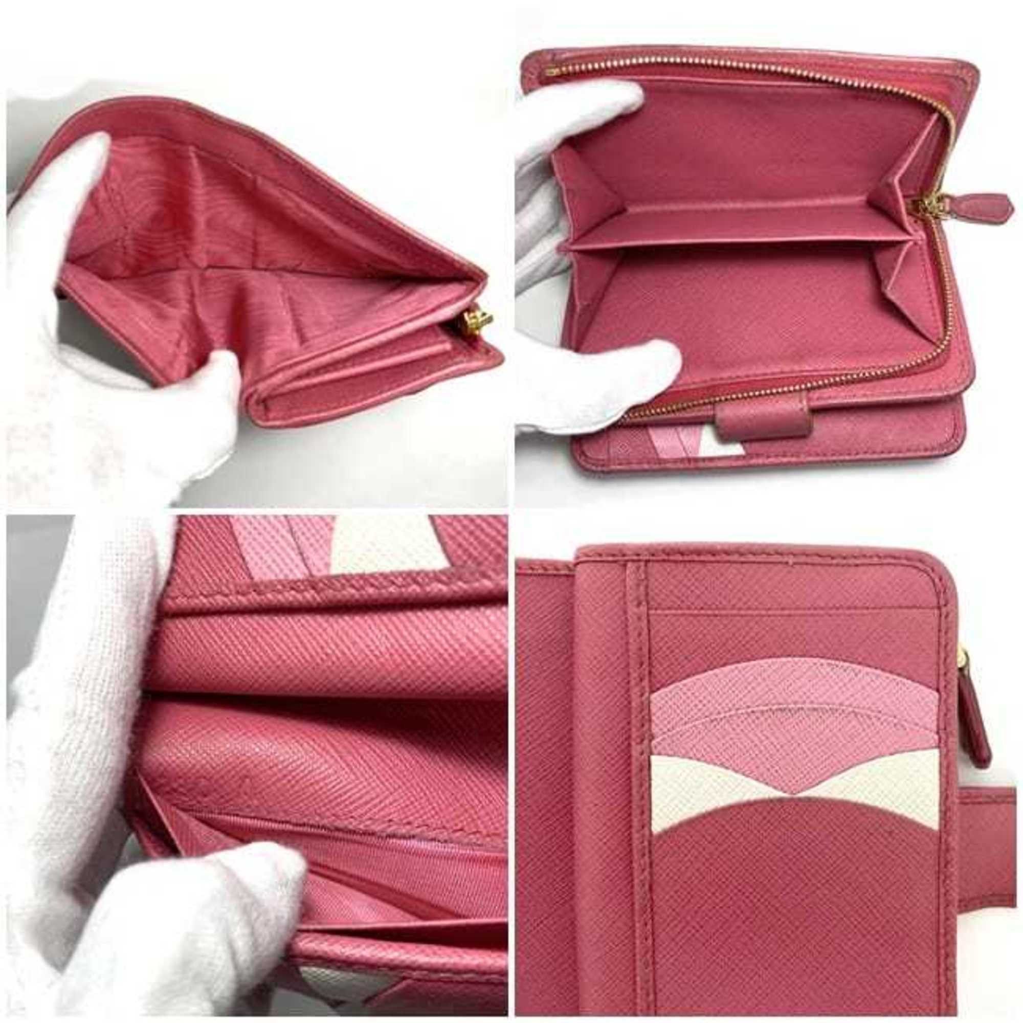 Prada Prada Bi-fold Wallet ec-22190 Pink 1ML225 Saffiano Leather 230 A PRADA Compact Women's Size ONE SIZE - 11 Thumbnail