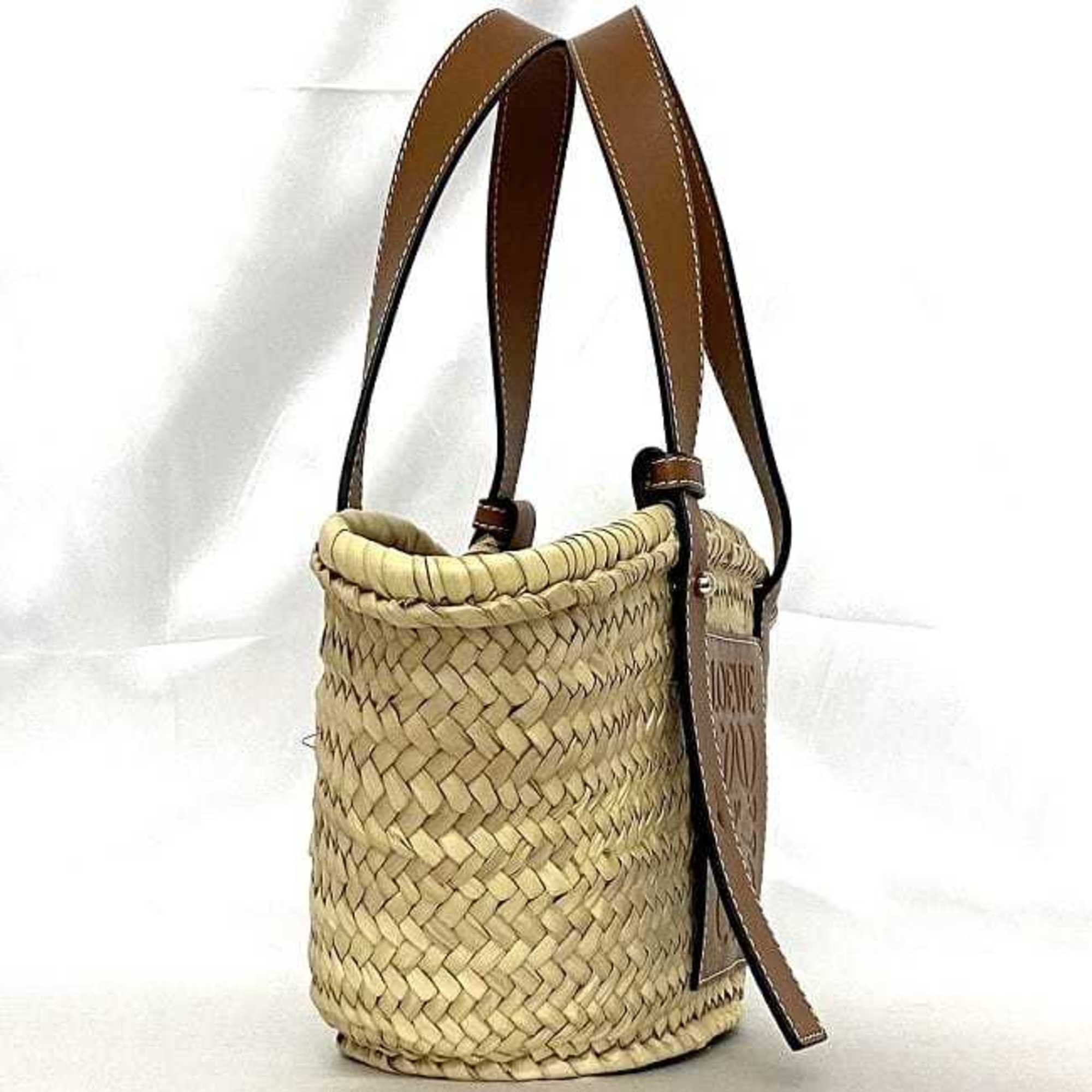 Loewe LOEWE f-22211 beige brown anagram 327.02.S93 palm leaf calf leather 411926 handbag tote bag ladies Size ONE SIZE - 3 Thumbnail