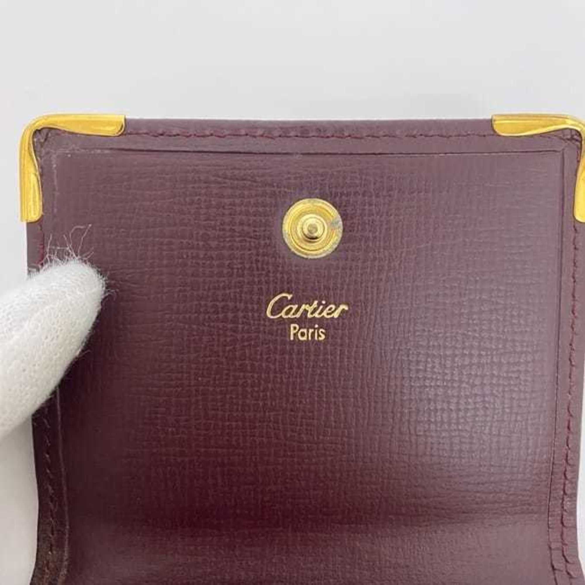Cartier Cartier coin case ec-22263 Bordeaux Must purse leather compact wallet for men and women Size ONE SIZE - 7 Thumbnail