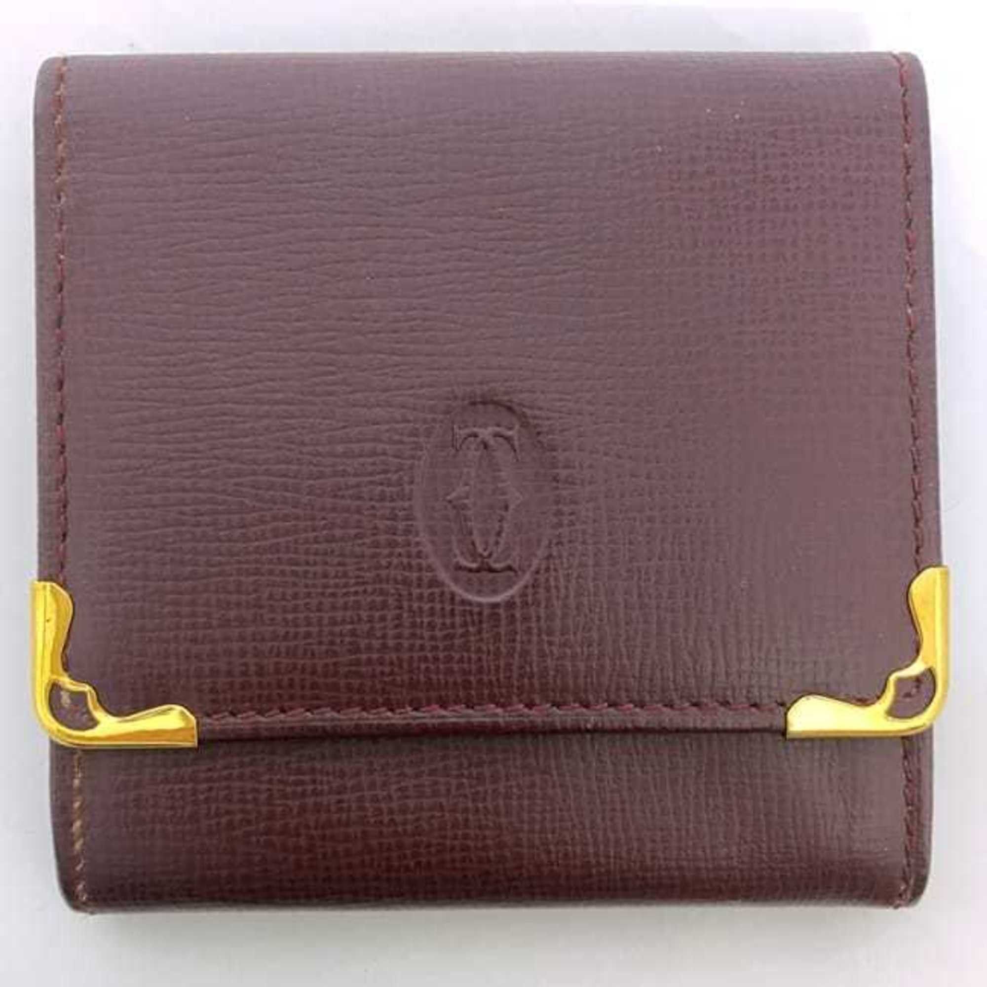 Cartier Cartier coin case ec-22263 Bordeaux Must purse leather compact wallet for men and women Size ONE SIZE - 4 Thumbnail