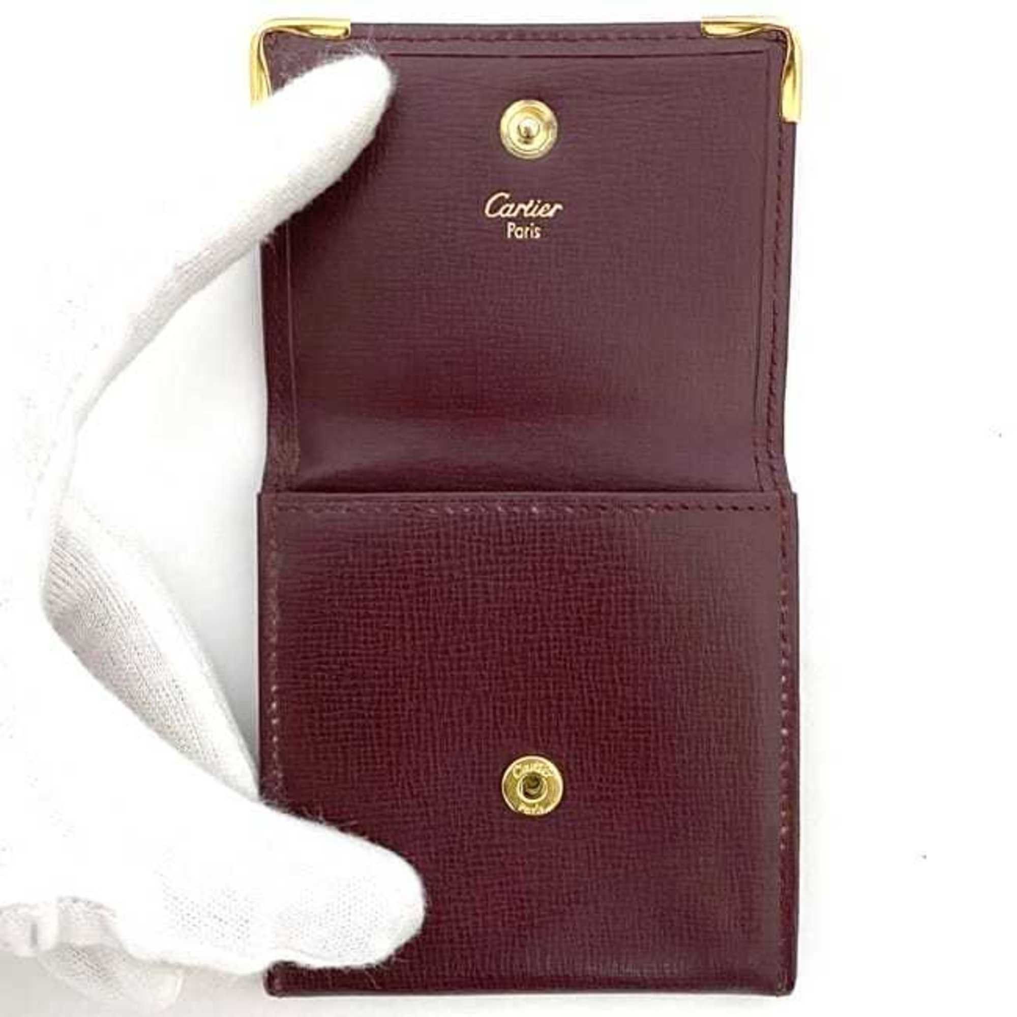 Cartier Cartier coin case ec-22263 Bordeaux Must purse leather compact wallet for men and women Size ONE SIZE - 6 Thumbnail