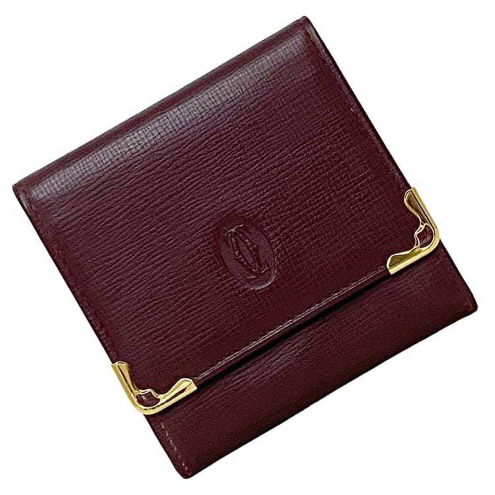 Cartier Cartier coin case ec-22263 Bordeaux Must purse leather compact wallet for men and women Size ONE SIZE - 2 Thumbnail