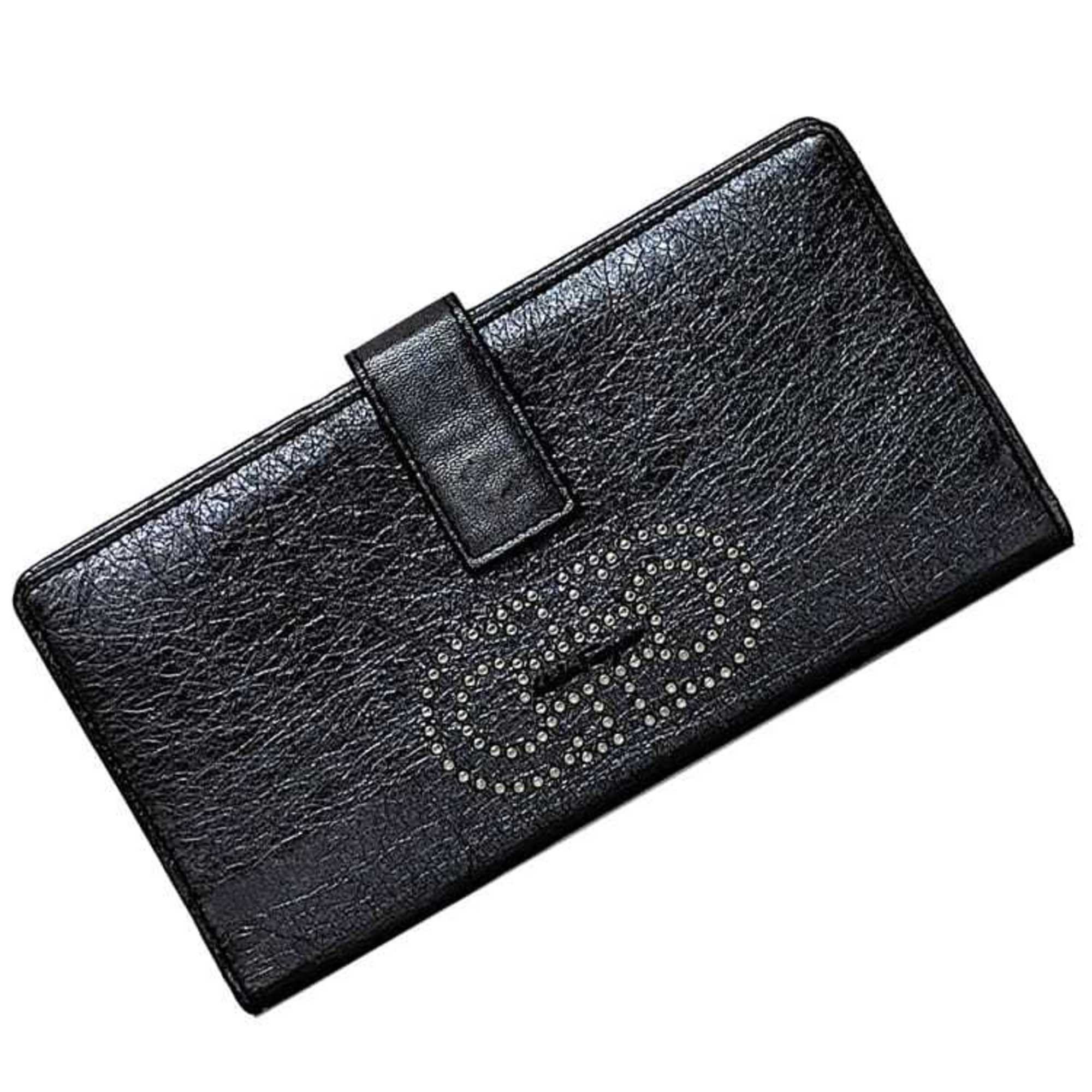 Salvatore Ferragamo Salvatore Ferragamo Bi-fold Long Wallet ec-22236 Silver Gancini JL-22 8817 Leather Studs Metallic Size ONE SIZE - 2 Thumbnail