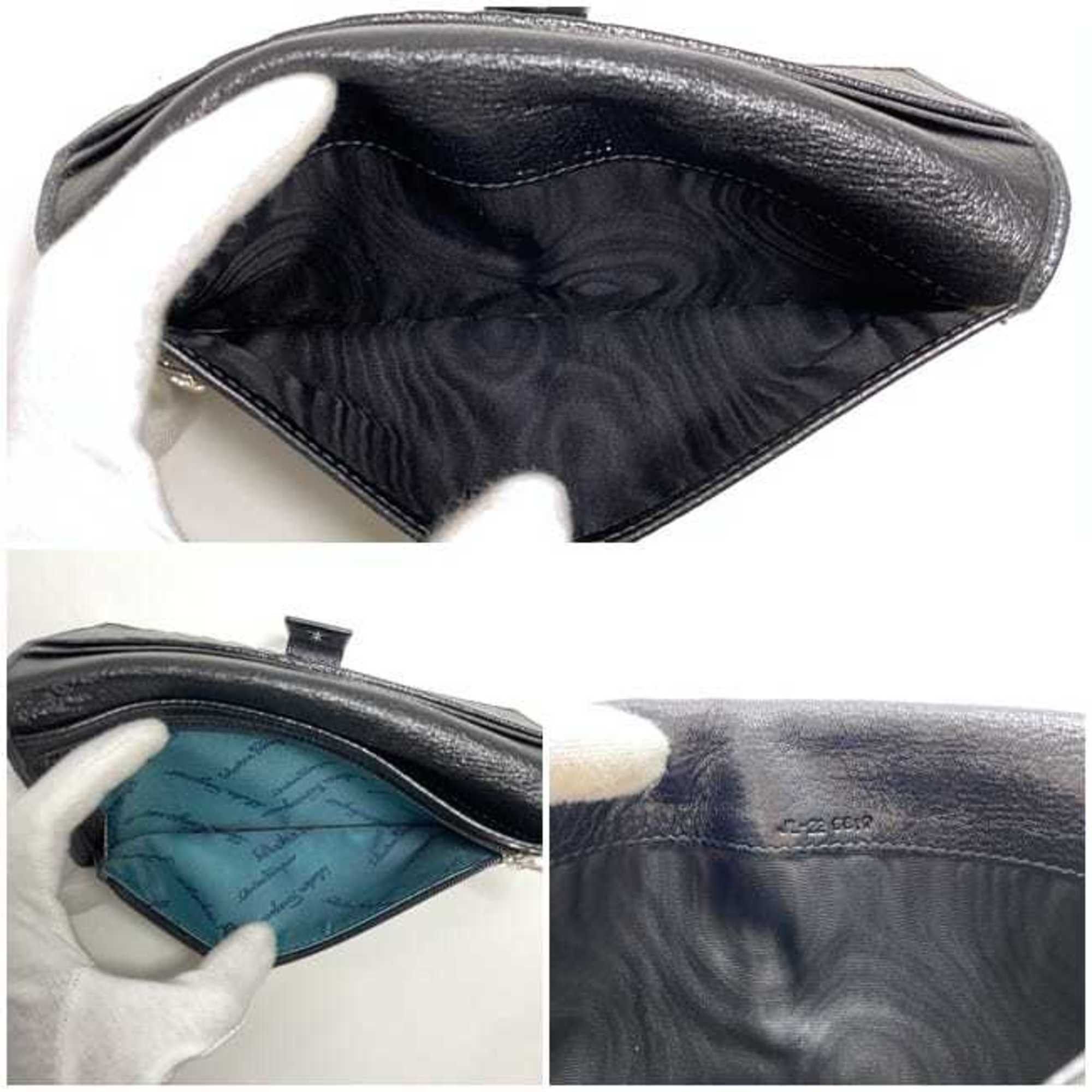 Salvatore Ferragamo Salvatore Ferragamo Bi-fold Long Wallet ec-22236 Silver Gancini JL-22 8817 Leather Studs Metallic Size ONE SIZE - 11 Thumbnail