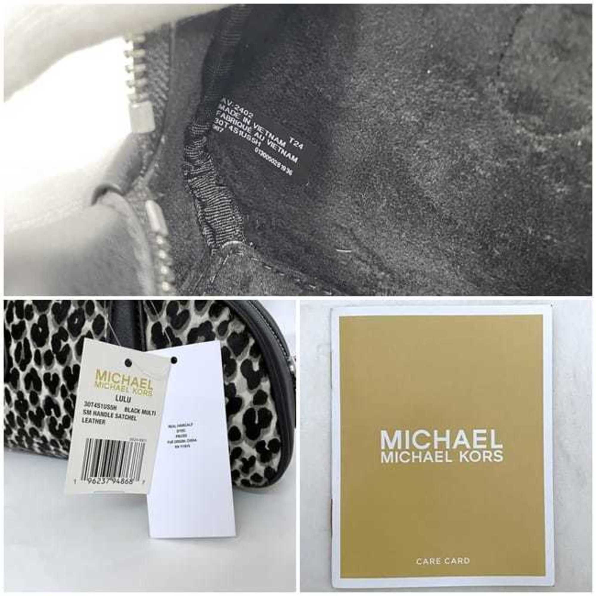 Michael Kors Michael Kors handbag ec-22117 black, gray, white, leopard 30T4S1US5H pony leather MICHAEL KORS print freestanding Boston bag Size ONE SIZE - 11 Thumbnail