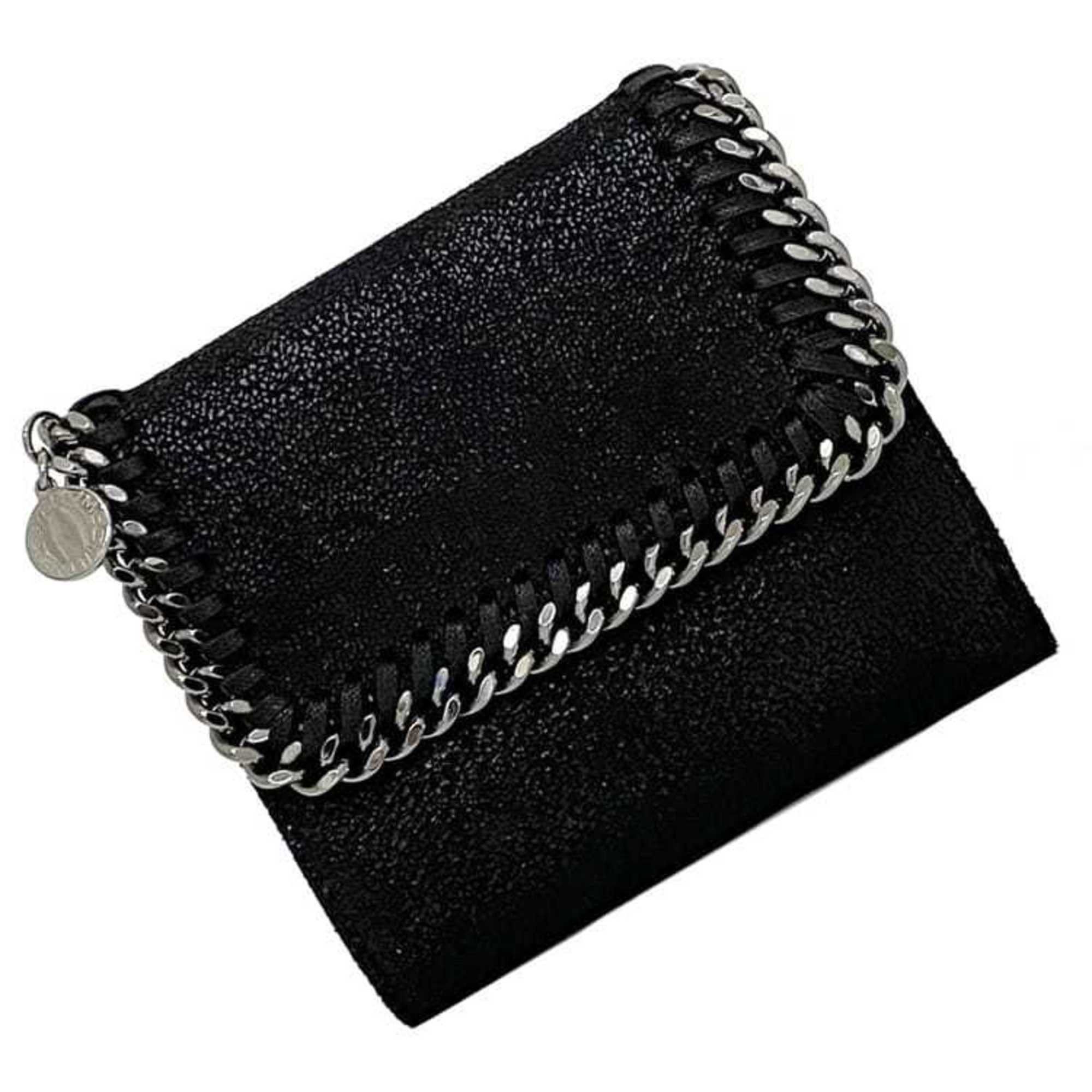 Stella McCartney Stella McCartney Bi-fold Wallet ec-22187 Black Falabella 557839 W9132 Synthetic Leather W119 STELLA McCARTNEY Chain Folding Compact Size ONE SIZE - 2 Thumbnail