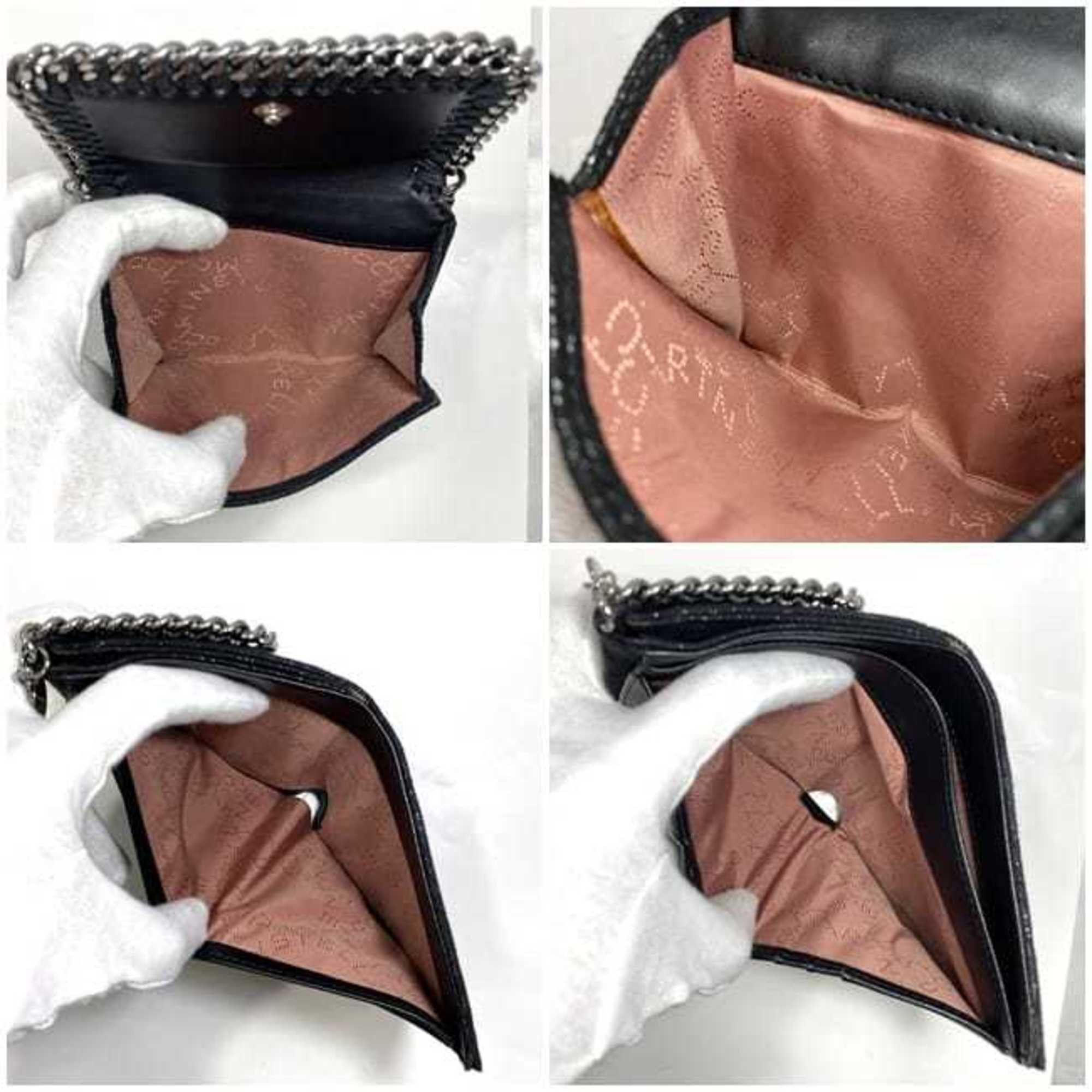 Stella McCartney Stella McCartney Bi-fold Wallet ec-22187 Black Falabella 557839 W9132 Synthetic Leather W119 STELLA McCARTNEY Chain Folding Compact Size ONE SIZE - 10 Thumbnail