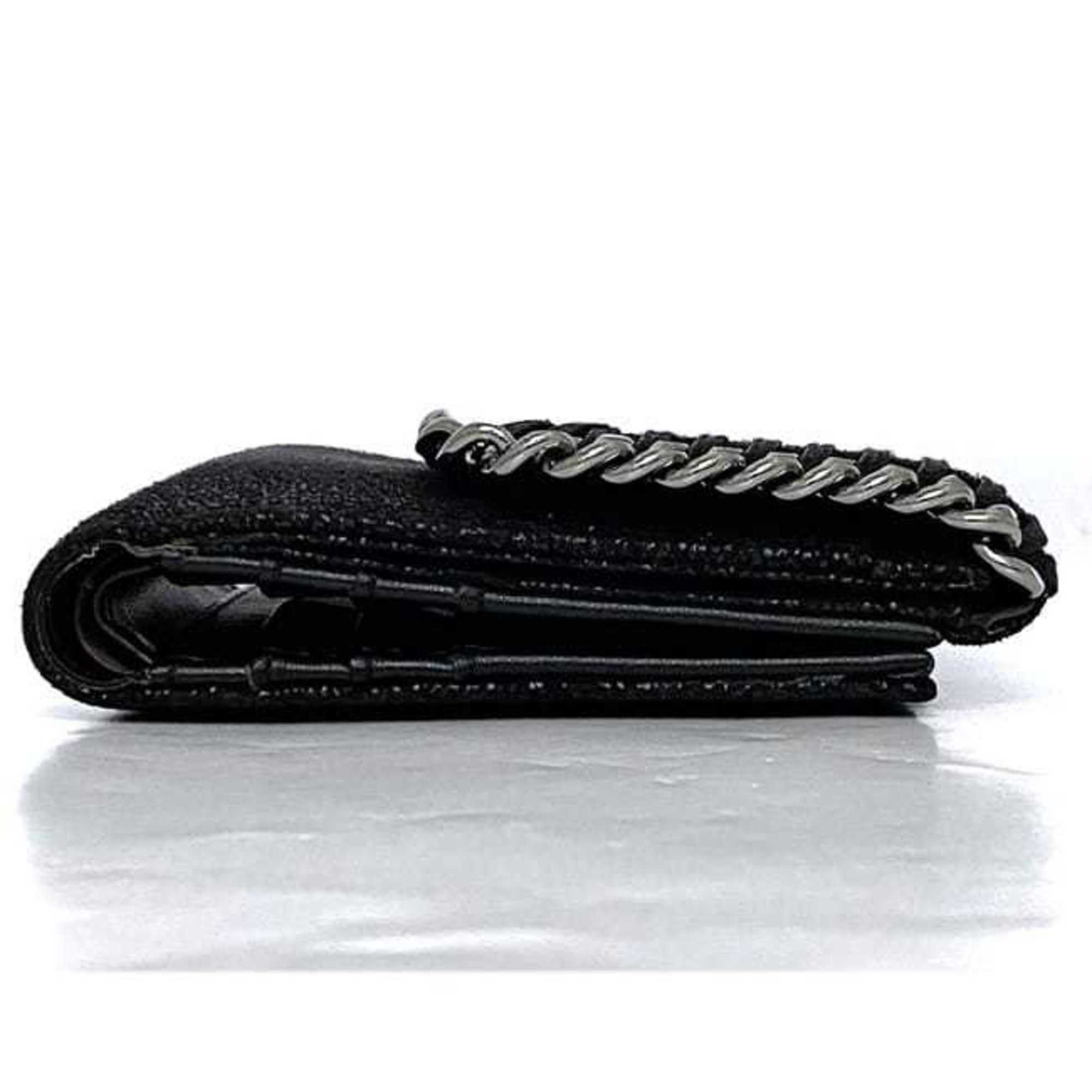 Stella McCartney Stella McCartney Bi-fold Wallet ec-22187 Black Falabella 557839 W9132 Synthetic Leather W119 STELLA McCARTNEY Chain Folding Compact Size ONE SIZE - 5 Thumbnail